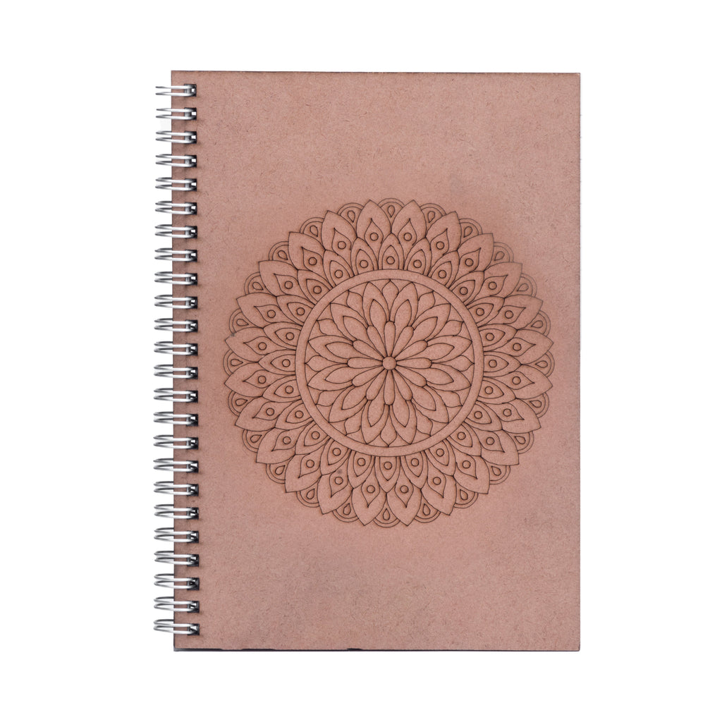 Wire-O Notebook with Pre-marked MDF Cover Floral Mandala 115gsm Artist Paper 80pages 1Book