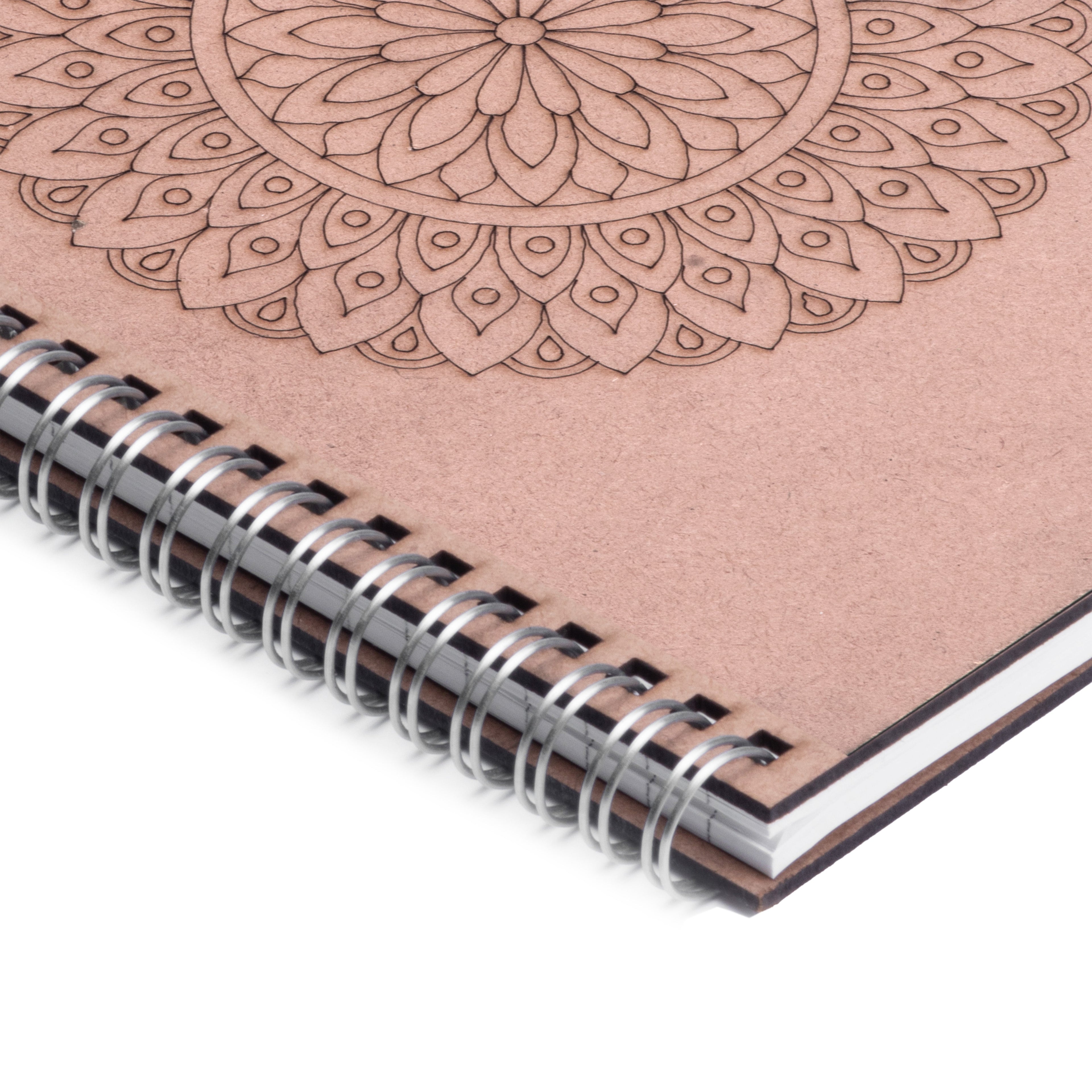 Wire-O Notebook with Pre-marked MDF Cover Floral Mandala 115gsm Artist Paper 80pages 1Book