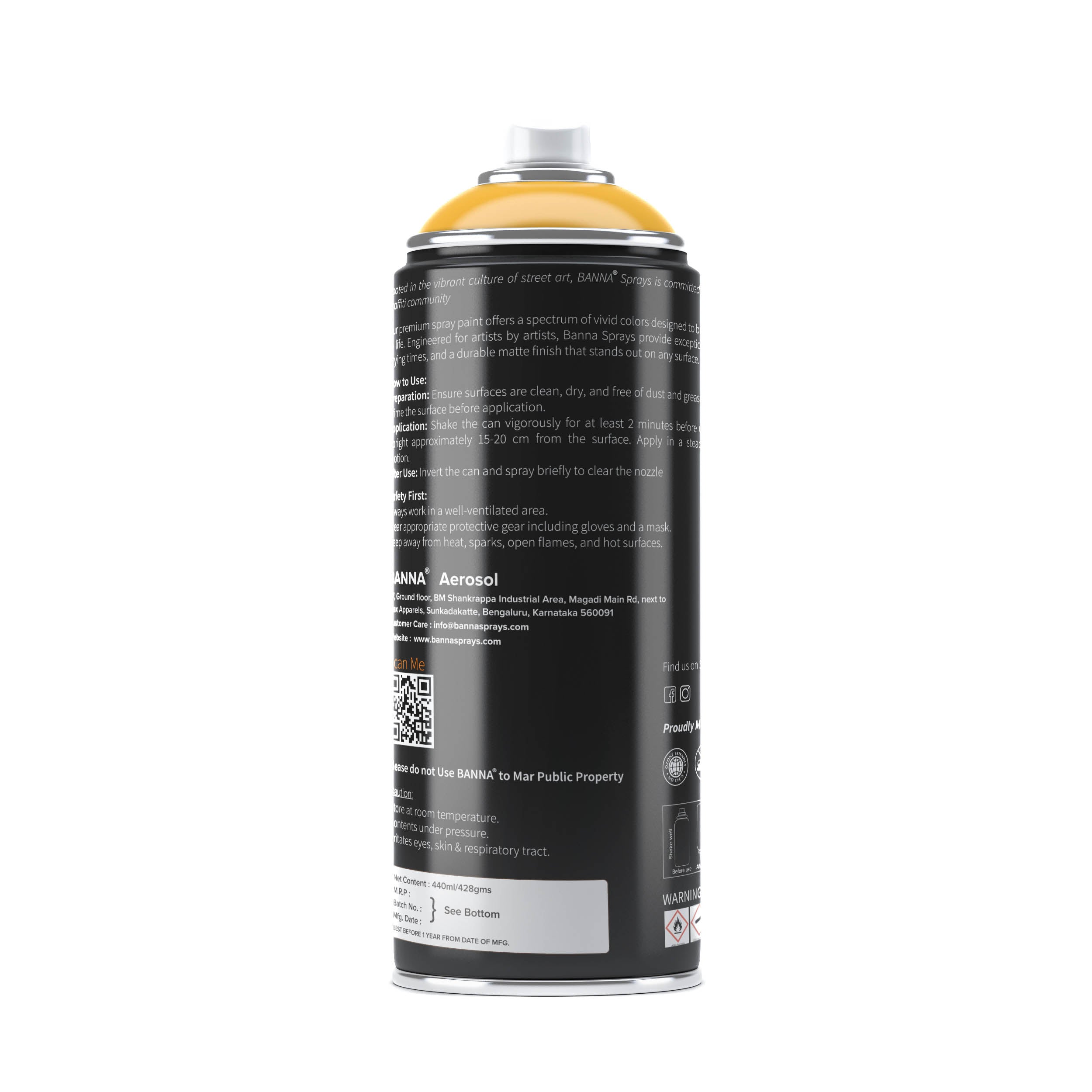 Graffiti Spray Paint Light Orange 400ml Bottle
