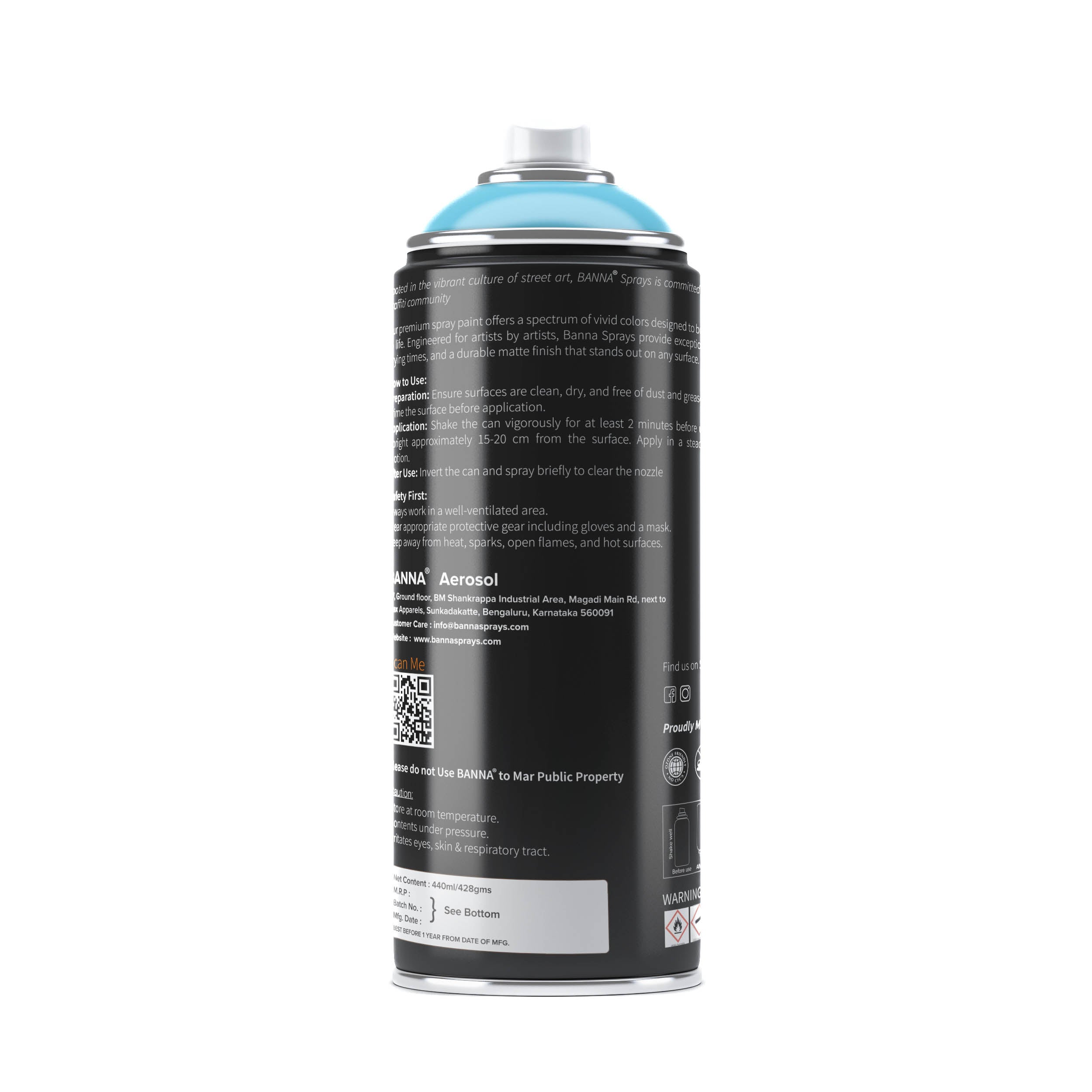 Graffiti Spray Paint Light Blue 400ml Bottle