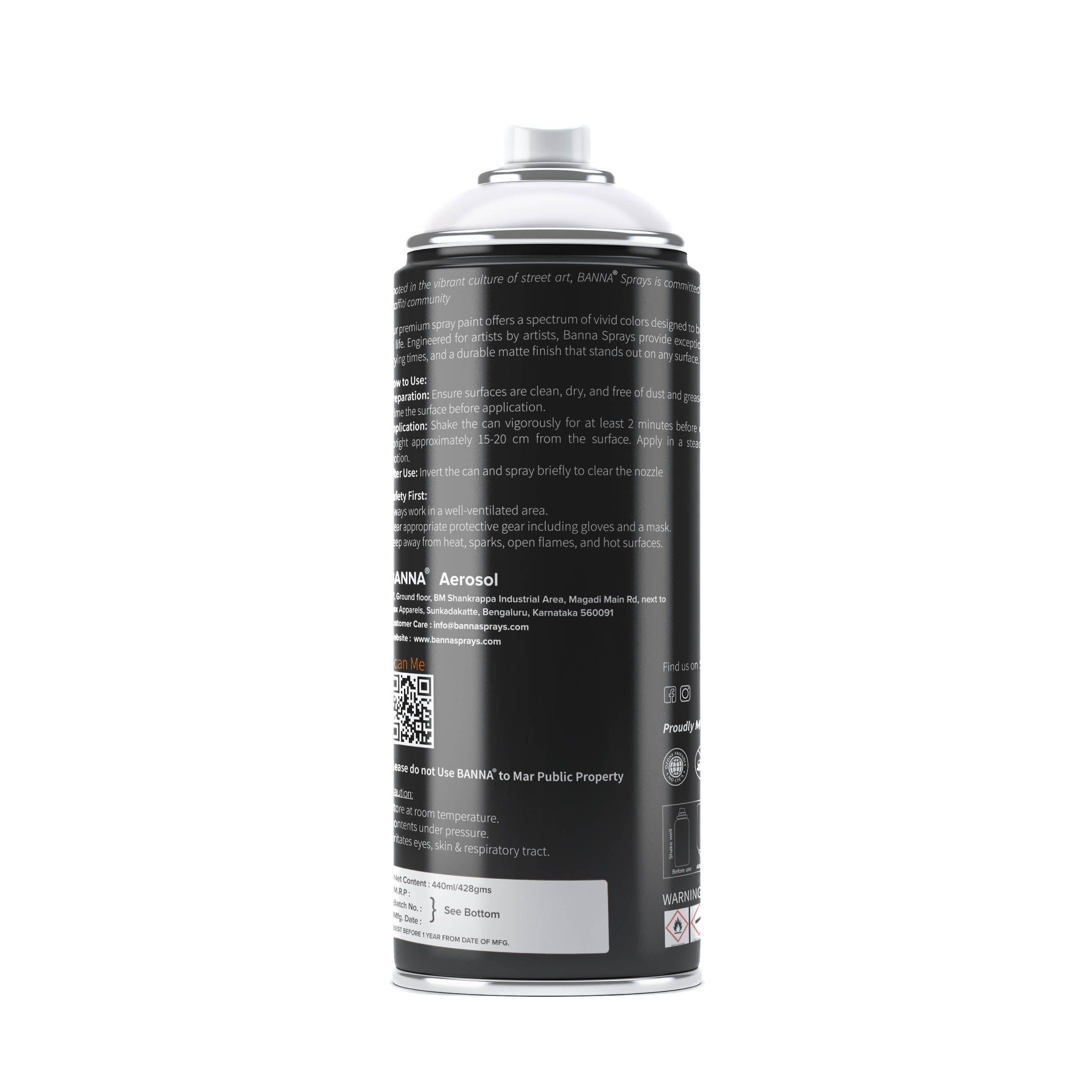 Graffiti Spray Paint Light Grey 400ml Bottle