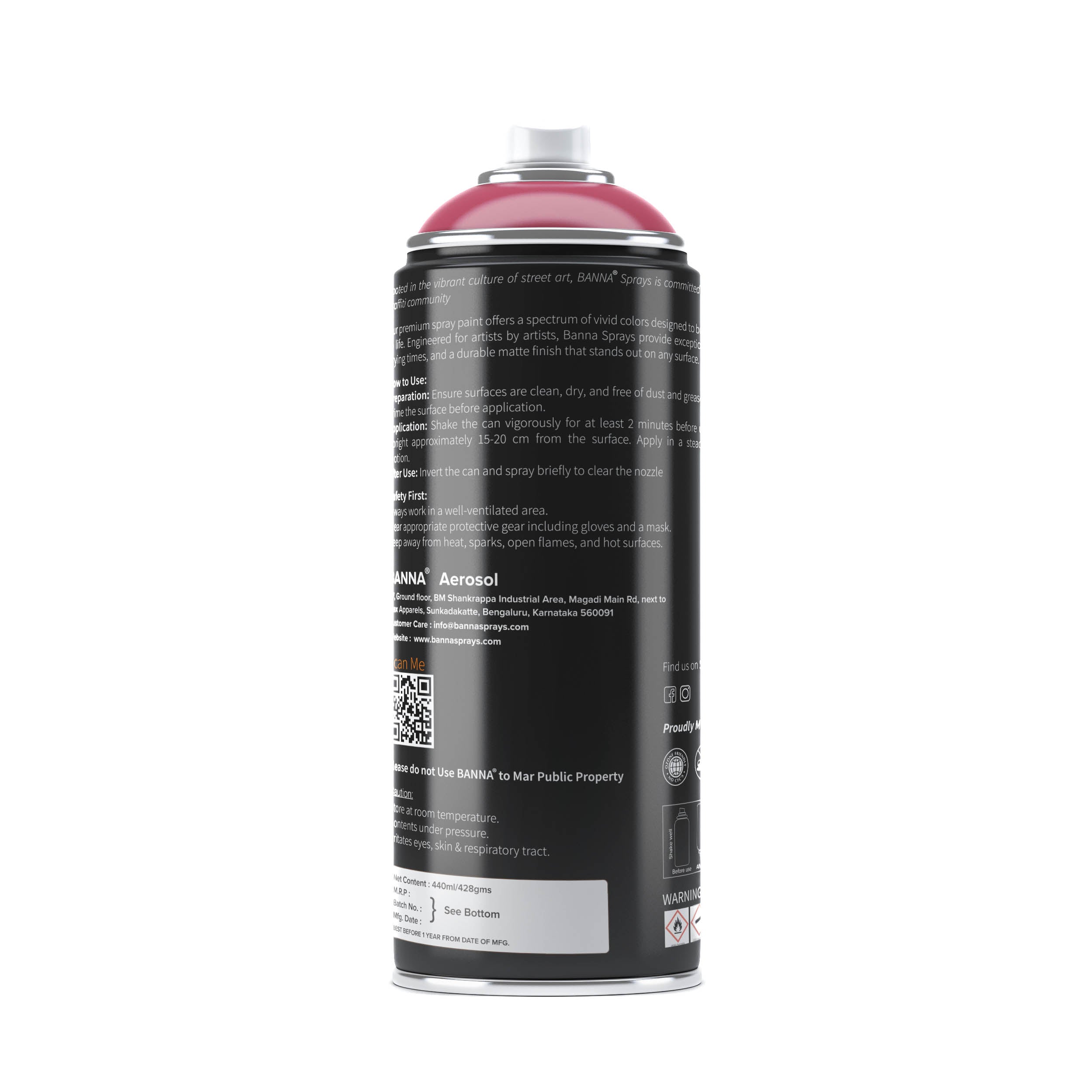 Graffiti Spray Paint Magenta 400ml Bottle