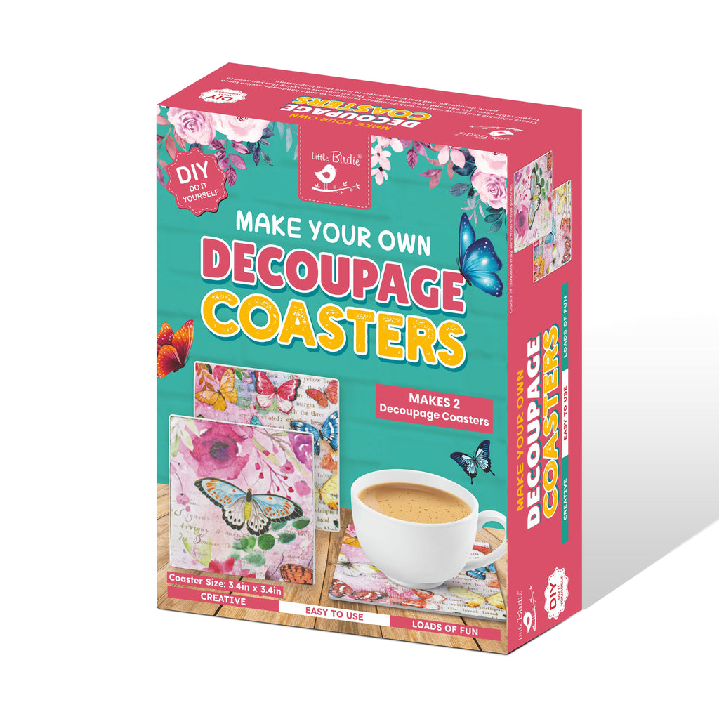 Diy Make Your Own Decoupage Coasters Kit 1pc Box