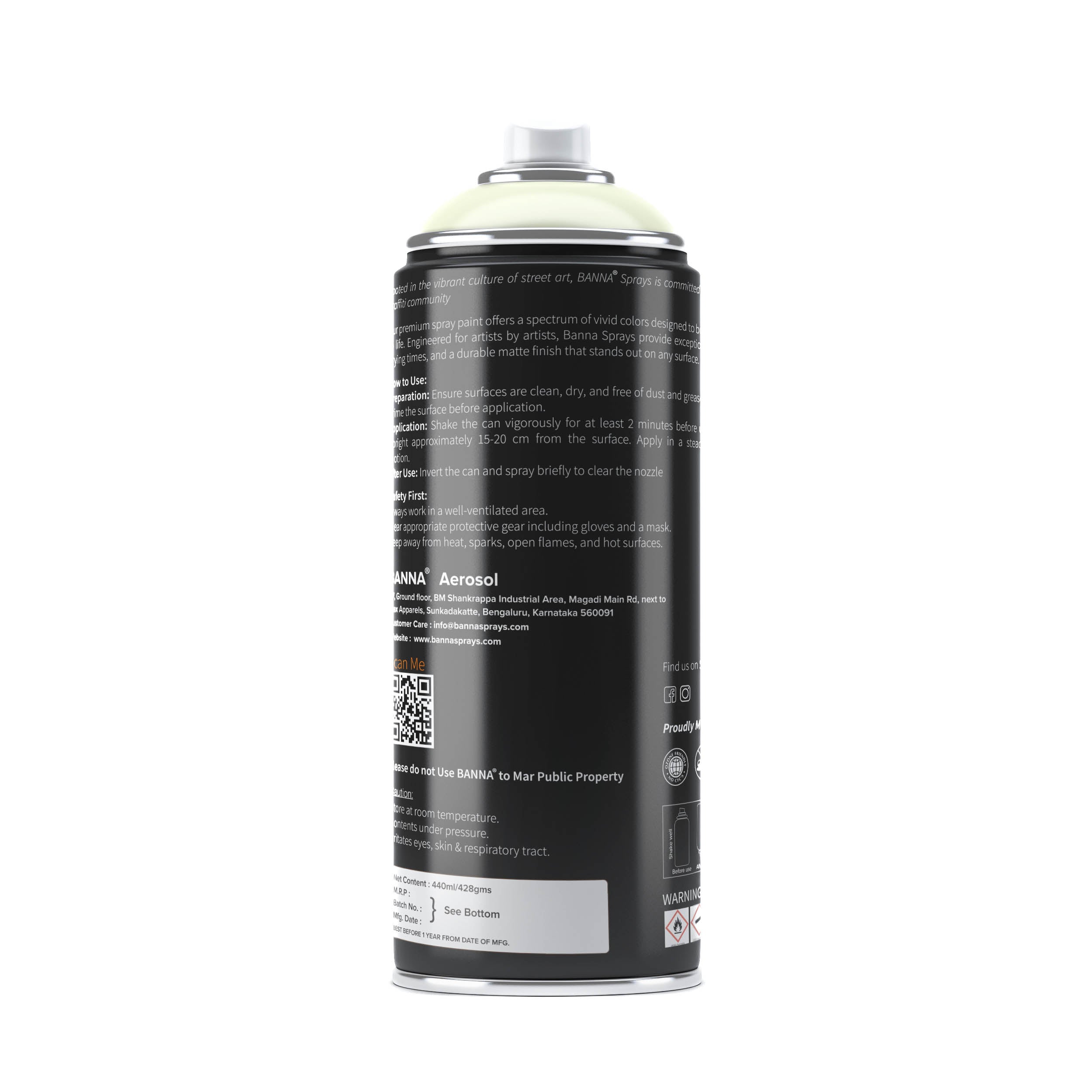 Graffiti Spray Paint Mellow Yellow 400ml Bottle