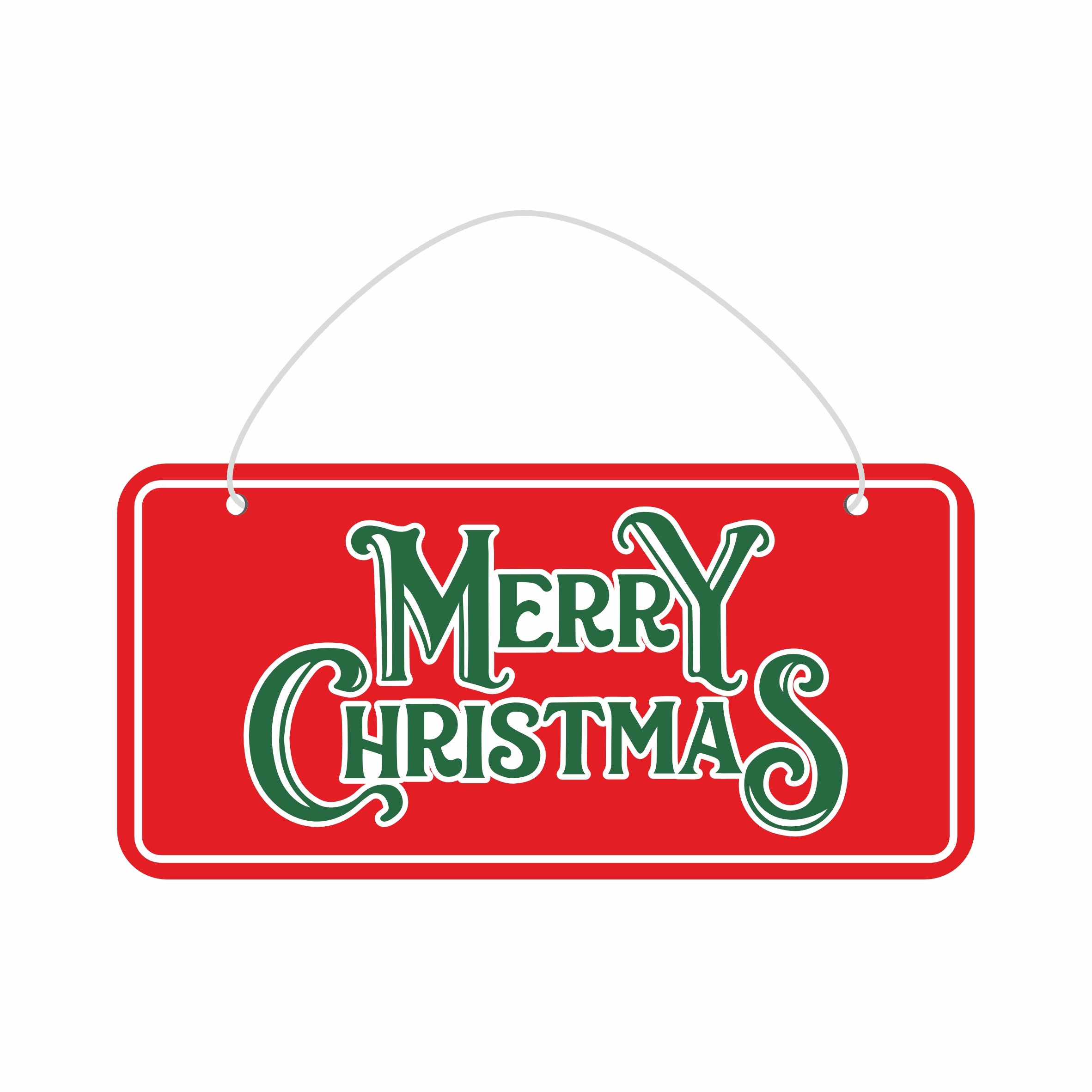 Christmas Hanging Decoration Merry Christmas Approx L15.6 x W7.5cm 2mm Thick 1pc