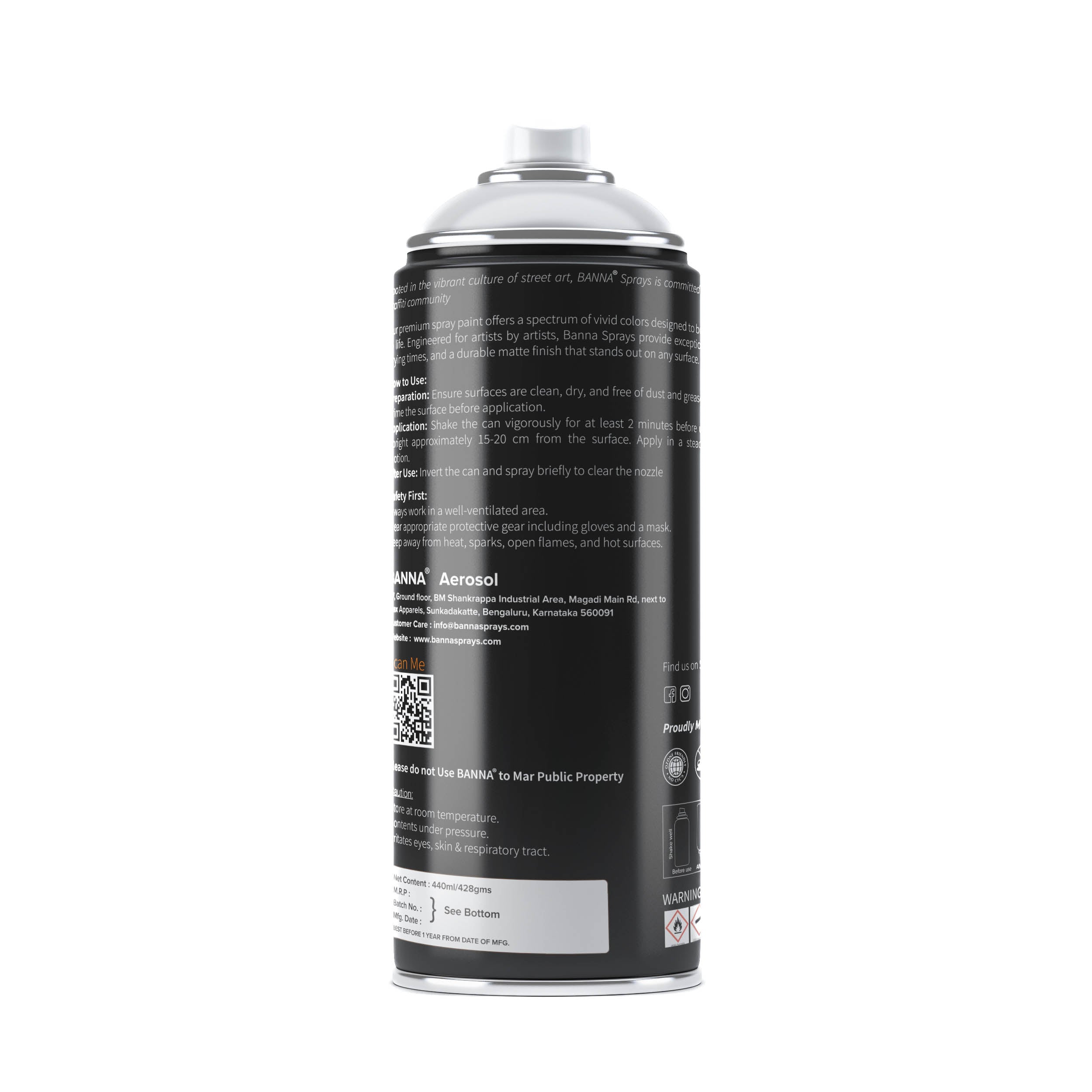 Graffiti Spray Paint Middle Grey 400ml Bottle