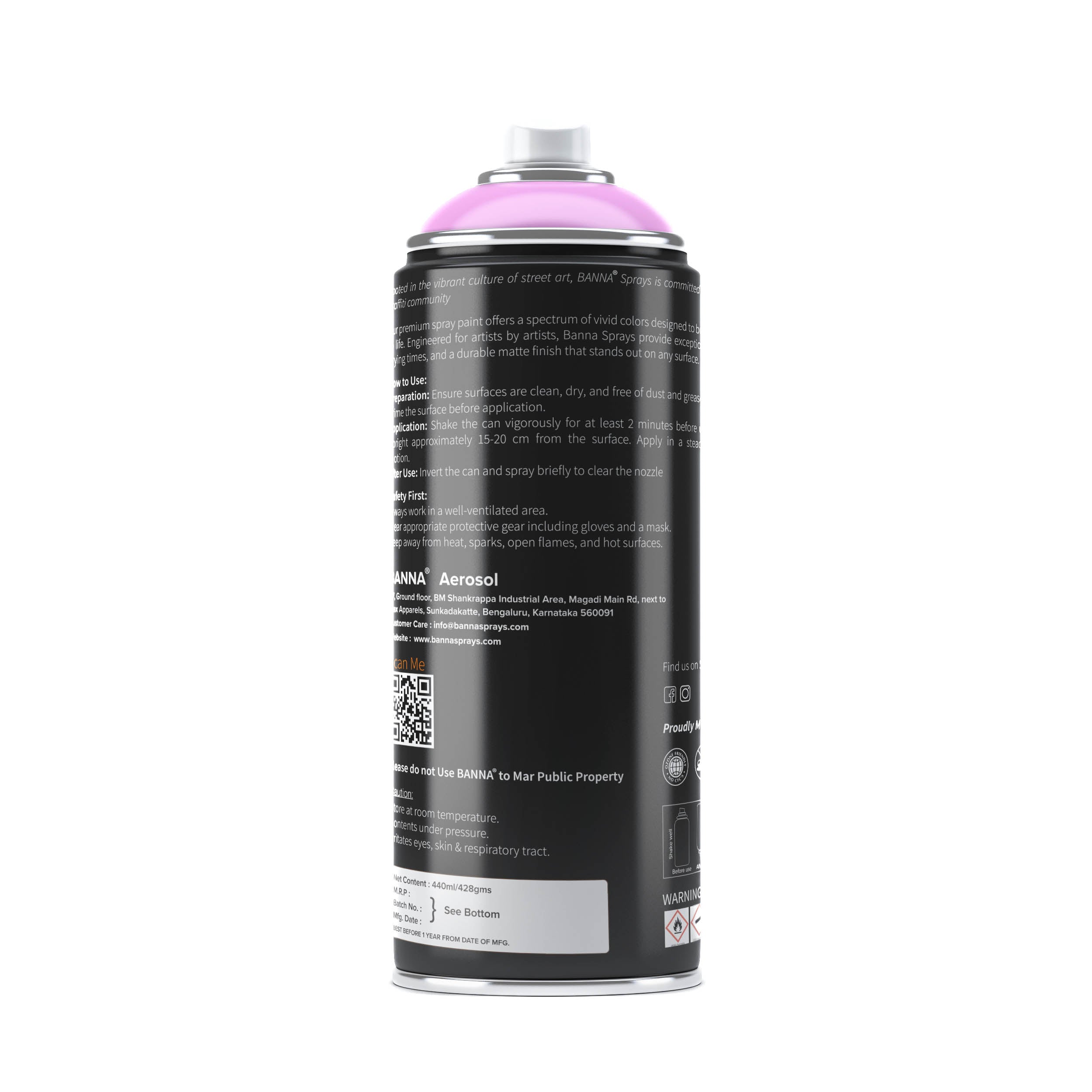 Graffiti Spray Paint Middle Violet 400ml Bottle