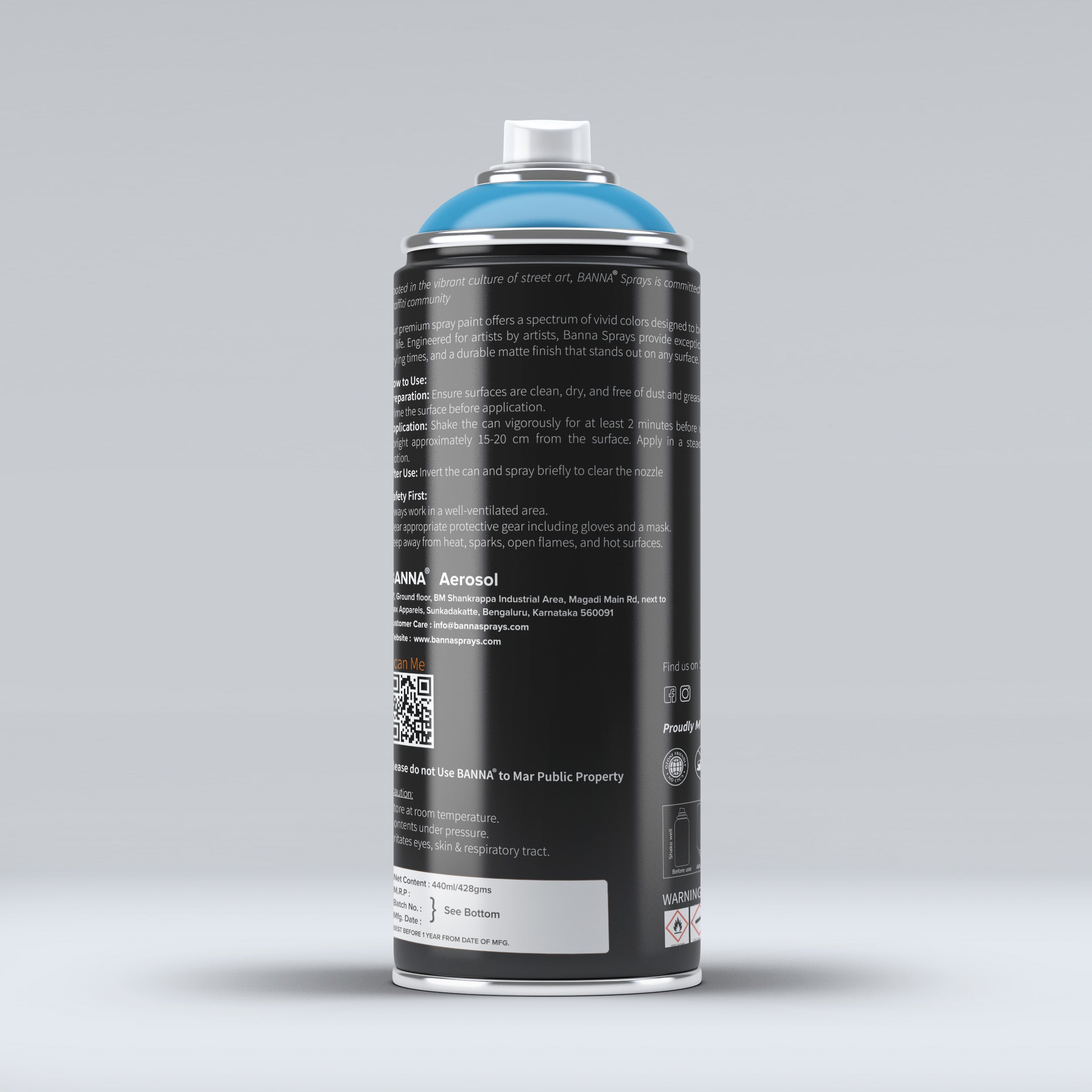 Graffiti Spray Paint Middle Blue 400ml Bottle