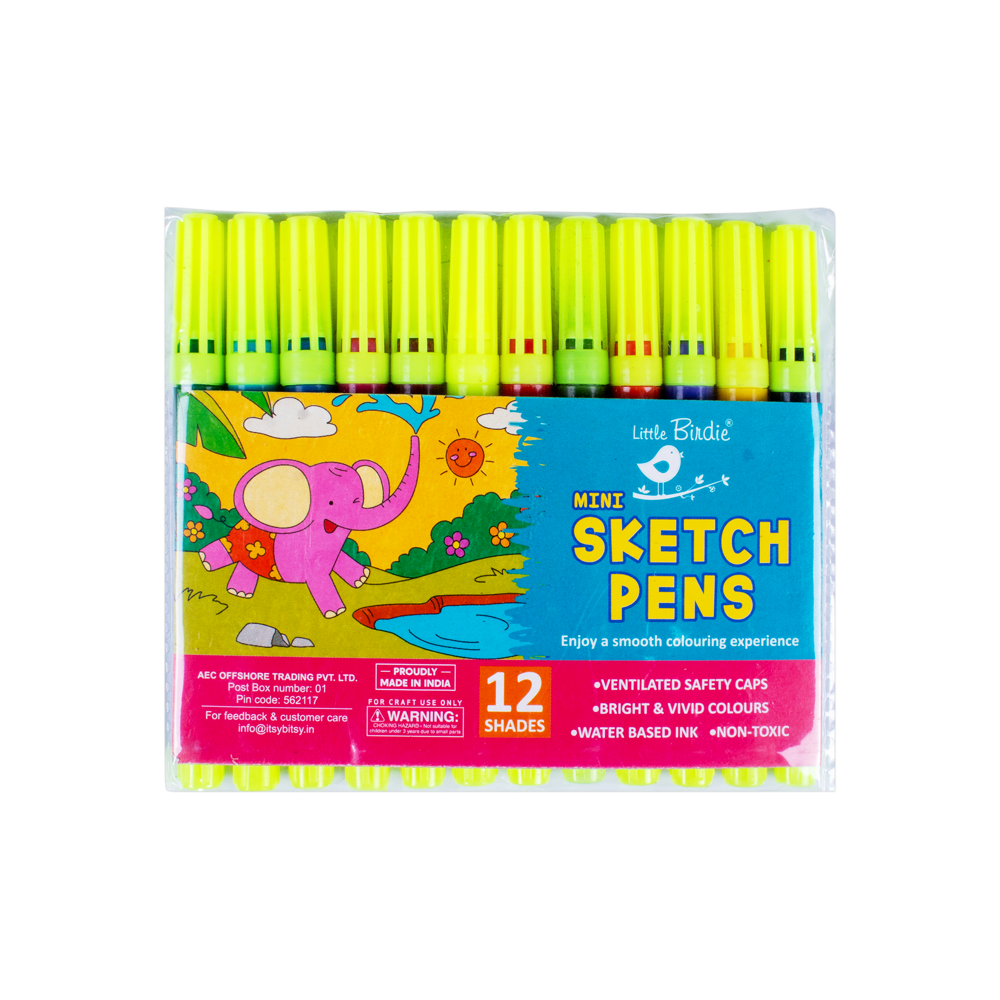 Mini Sketch Pens 12 Shades 1Pack