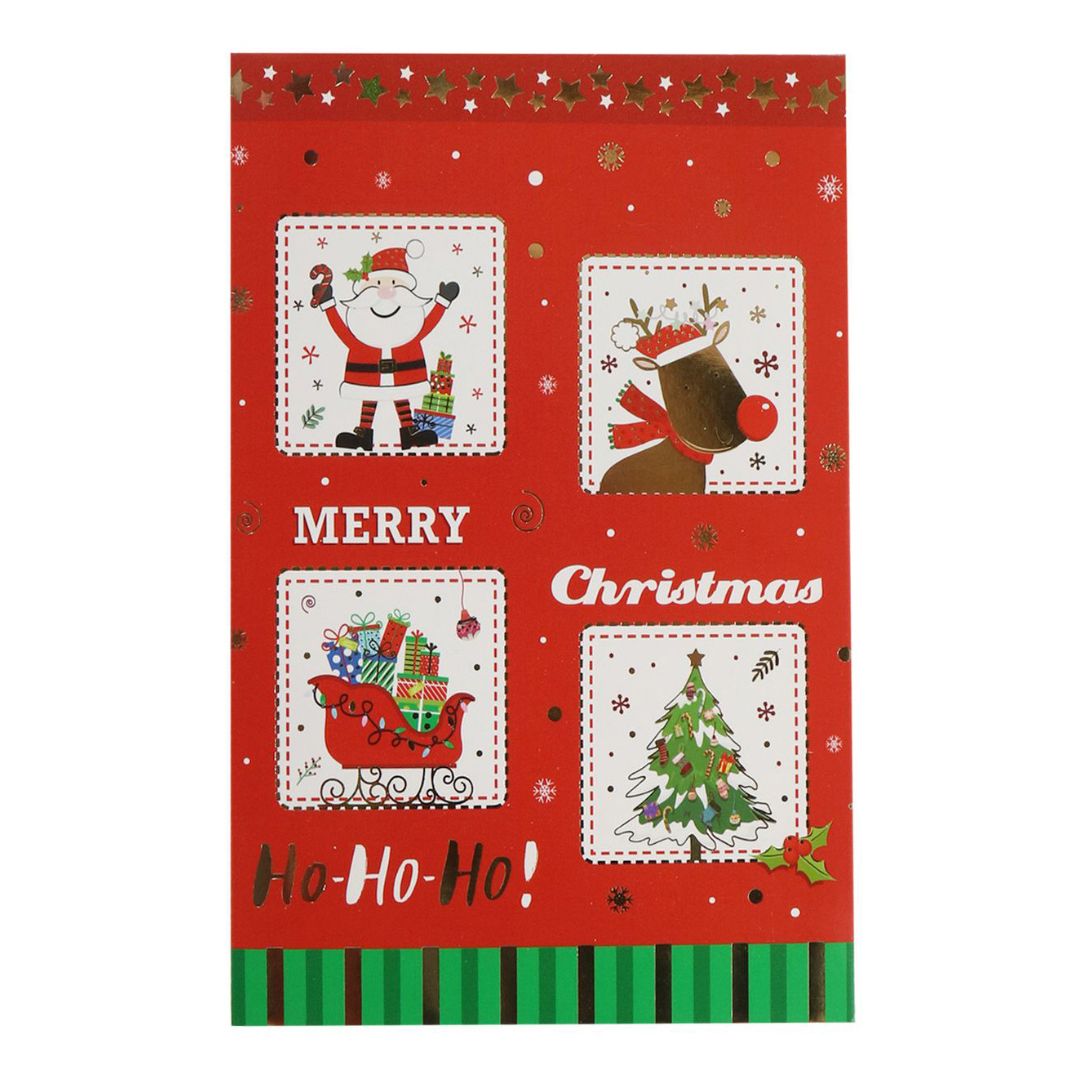 Christmas Greeting Card with Foil Detailing & Envelope Ho Christmas 11.8 X 17.8cm 1pc