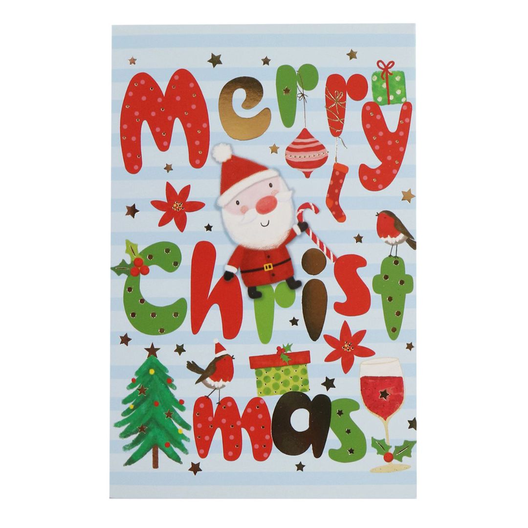 Christmas Greeting Card with Foil Detailing & Envelope Christmas Cheer 11.8 X 17.8cm 1pc