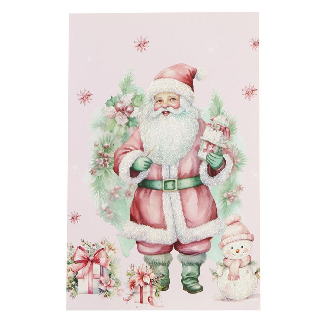 Christmas Glitter Greeting Card & Envelope Santa's Gifts 11.8 X 17.8cm 1pc