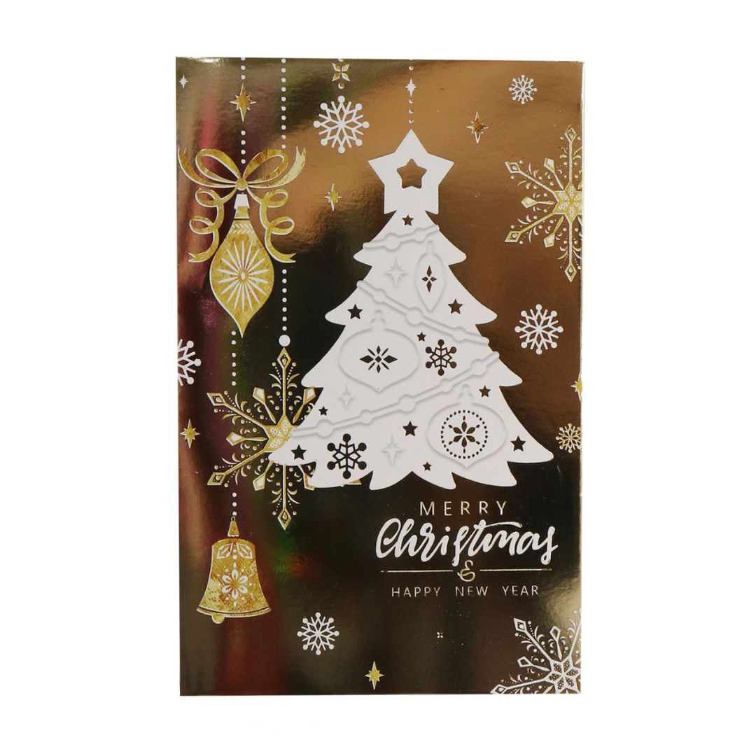 Christmas Greeting Card with Foil Detailing & Envelope Holiday Sparkle 11.8 X 17.8cm 1pc