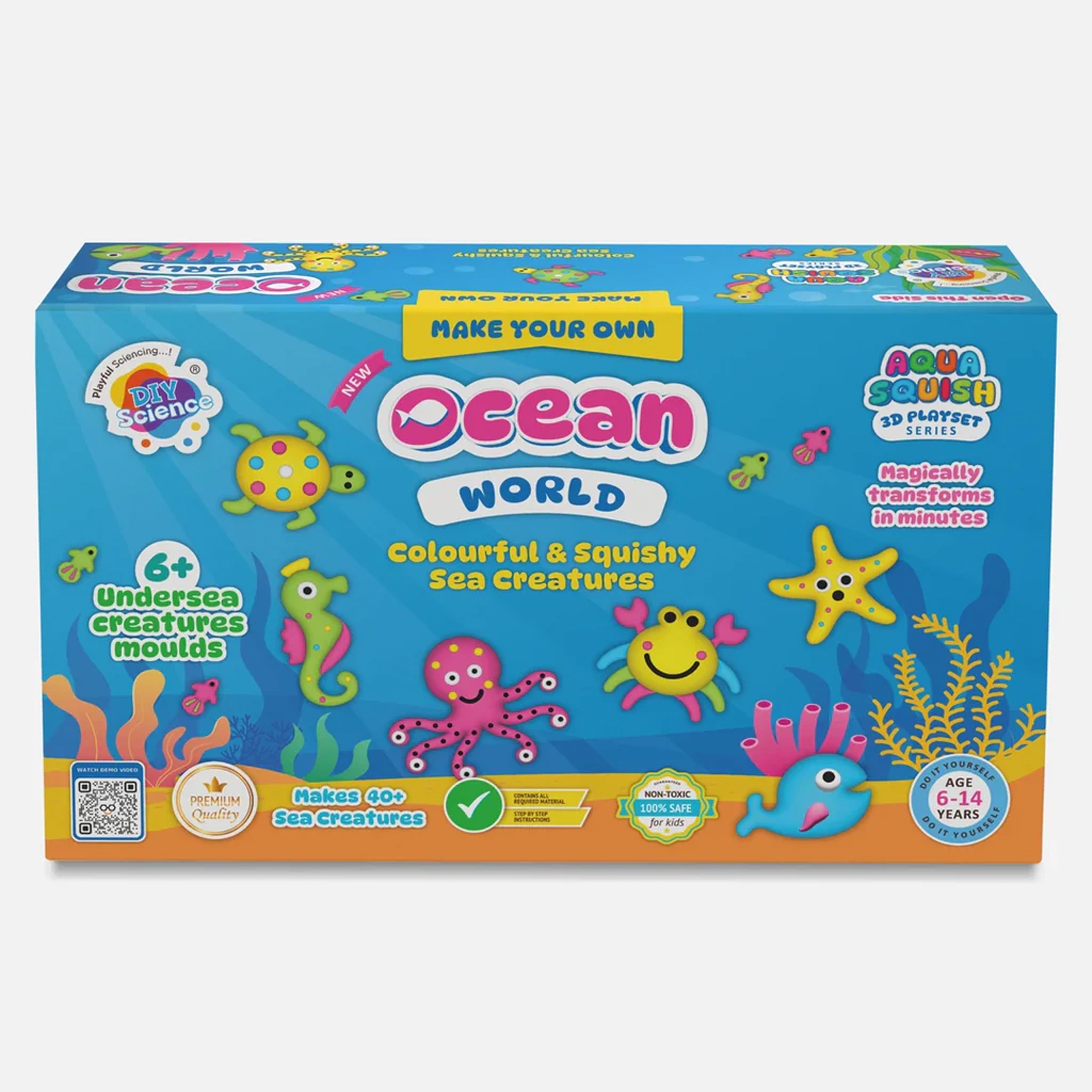 DIY Aqua Squish Make 3D Squishy Sea Creatures with Moulds and Slime Ocean World Box