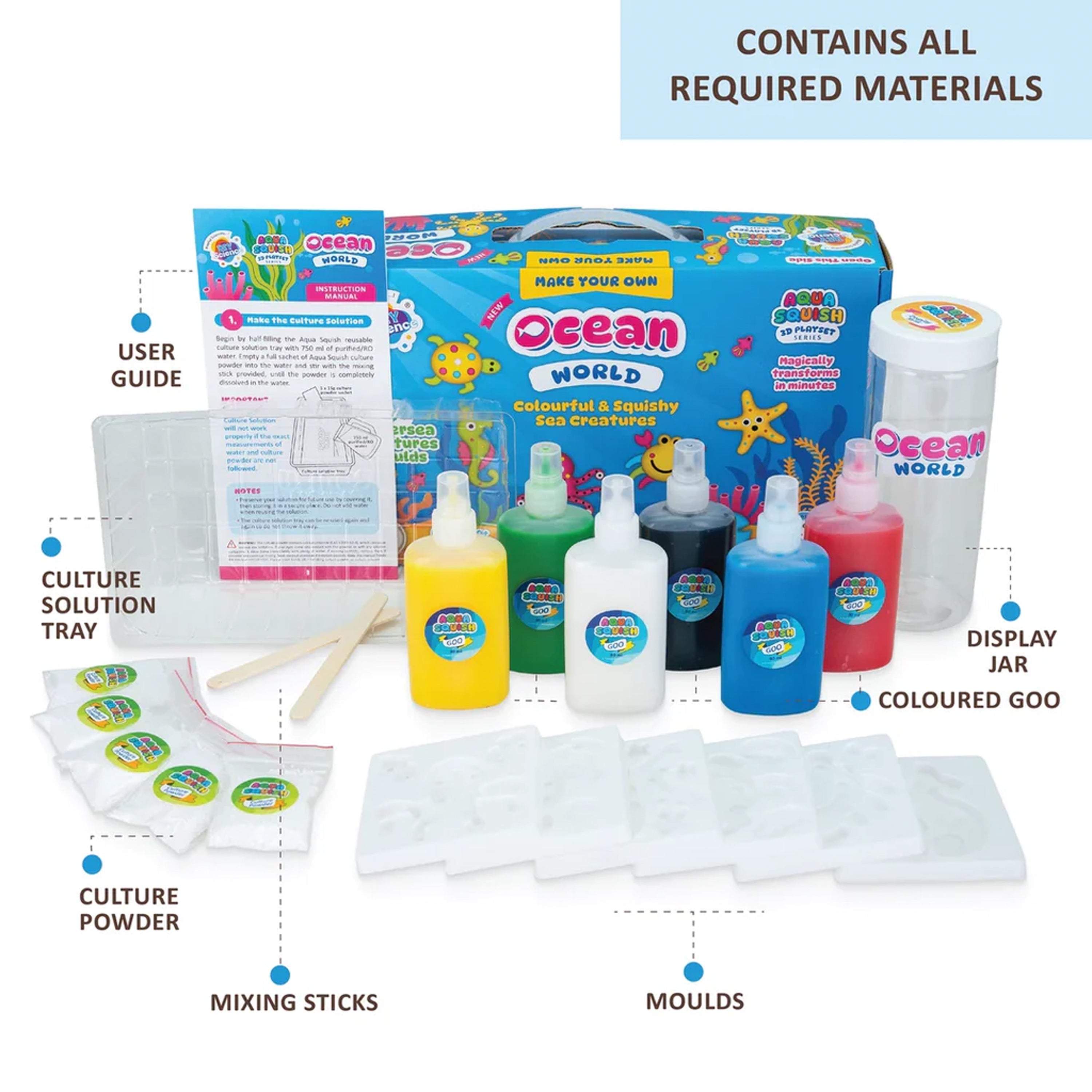 DIY Aqua Squish Make 3D Squishy Sea Creatures with Moulds and Slime Ocean World Box