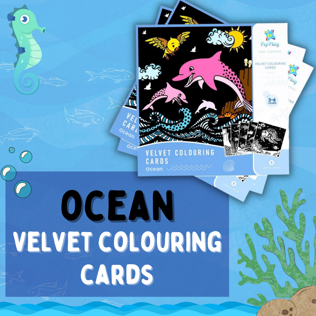 Velvet Colouring Cards Ocean L23 X W23cm Pack of 5pc