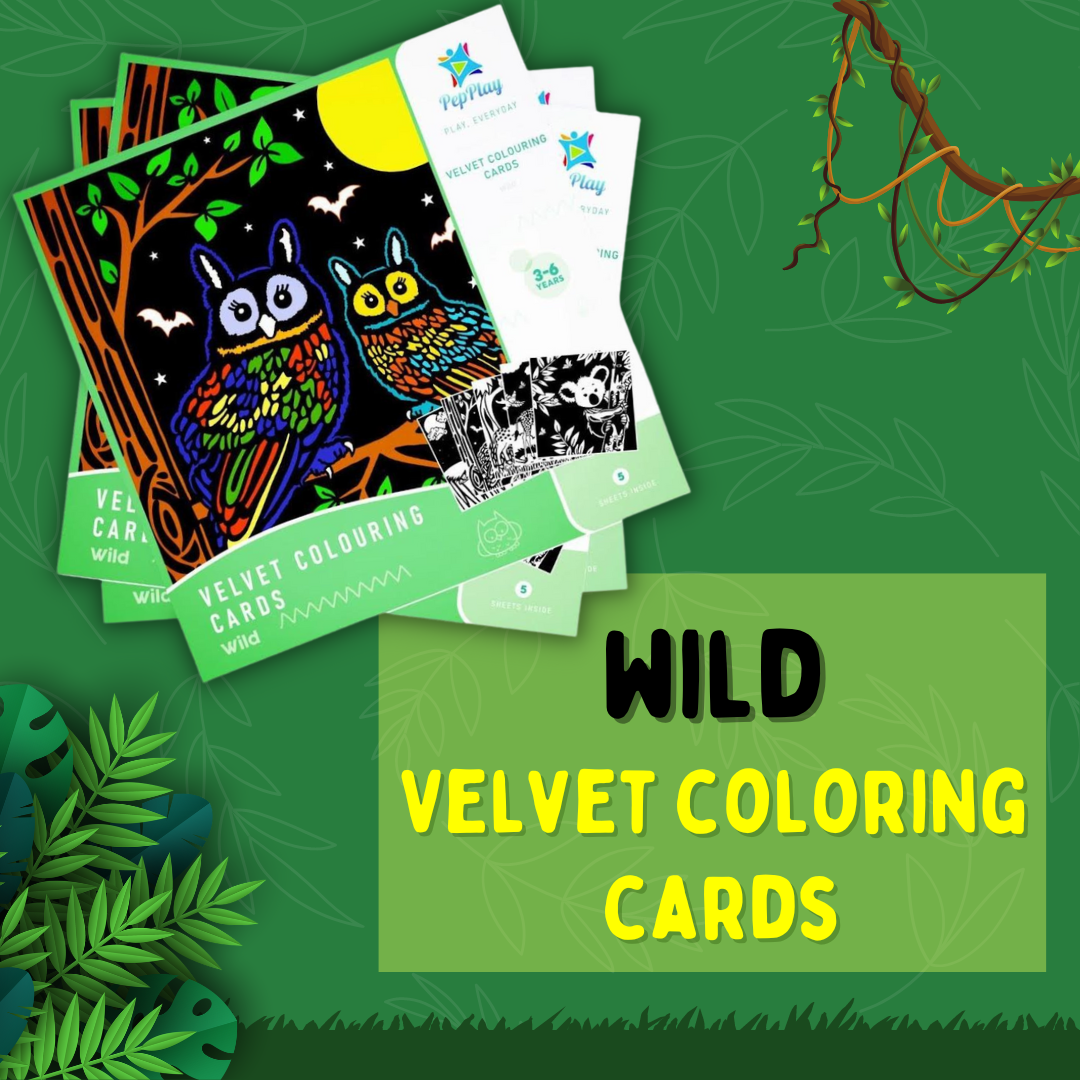 Velvet Colouring Cards Wild L23 X W23cm Pack of 5pc
