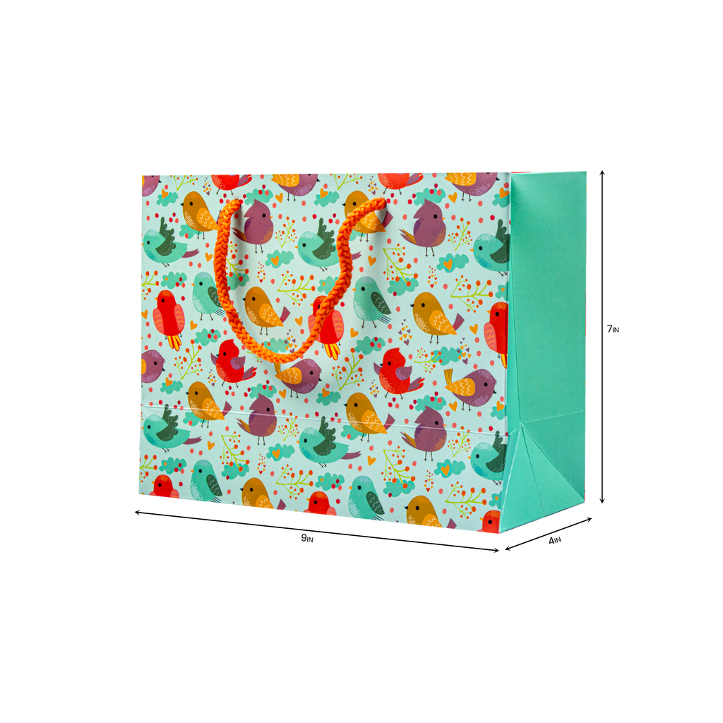 Gift Bag Birds L9 x W7 x D4inch 1pc