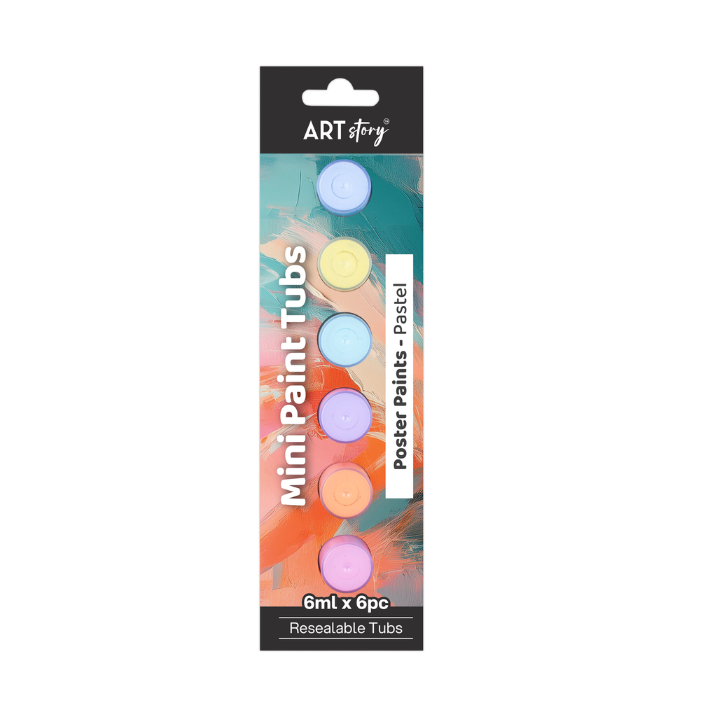 Mini Paint Tubs Poster Paint Pastel 6ml x 6 shades