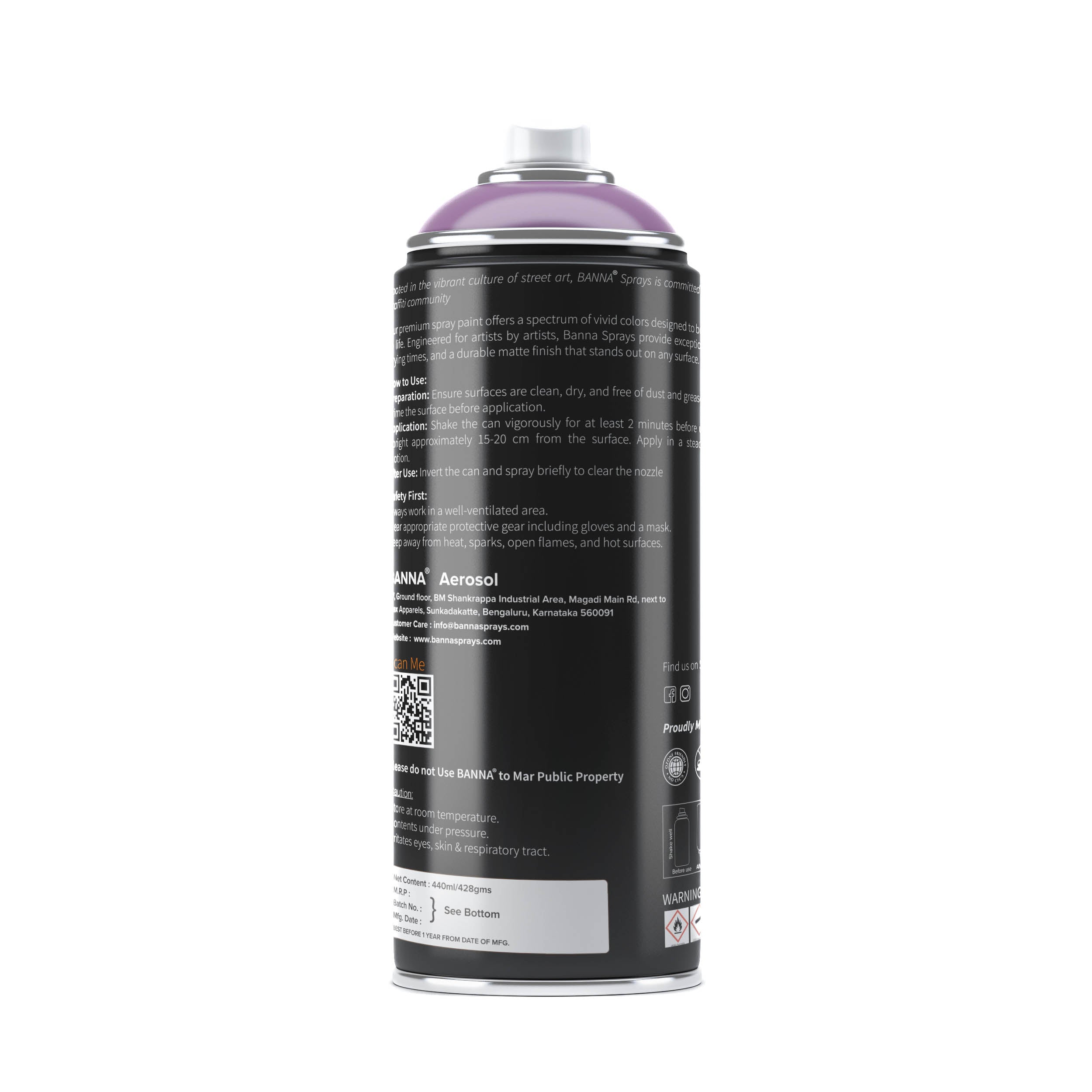 Graffiti Spray Paint Purple Middle 400ml Bottle