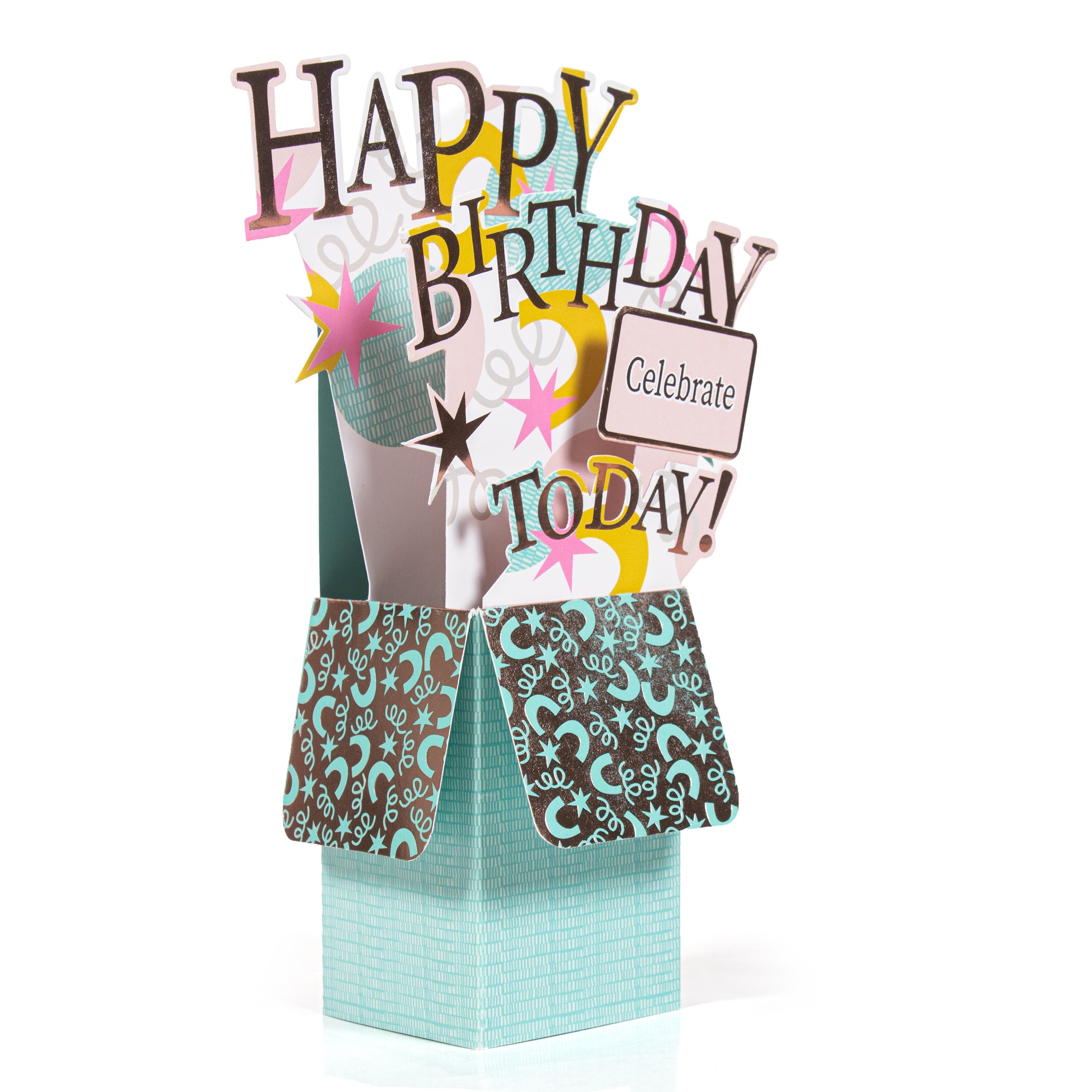 3D Pop Up Birthday Card and Envelope - Celebrate Today 1pc