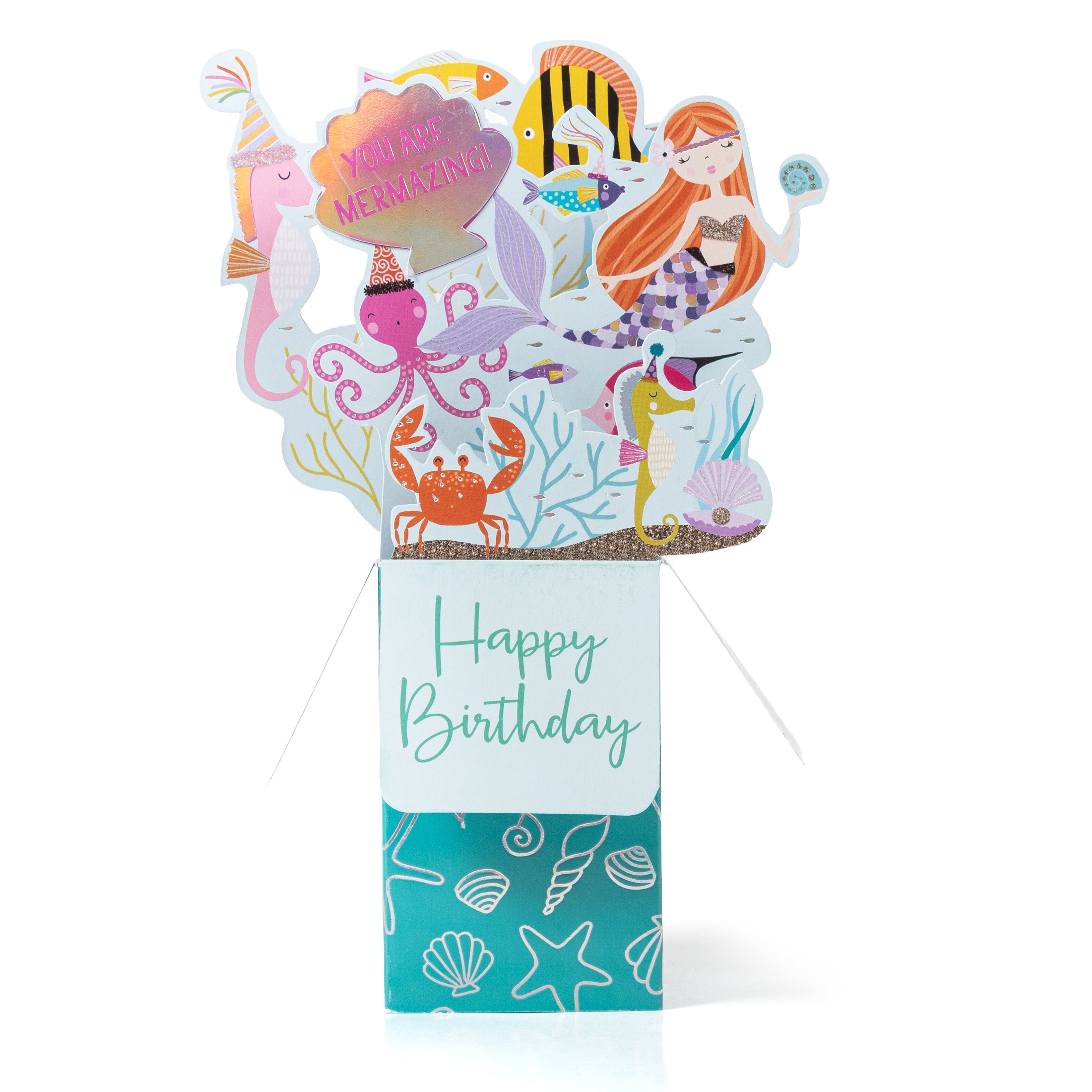3D Pop Up Birthday Card and Envelope - Mermazing Birthday 1pc