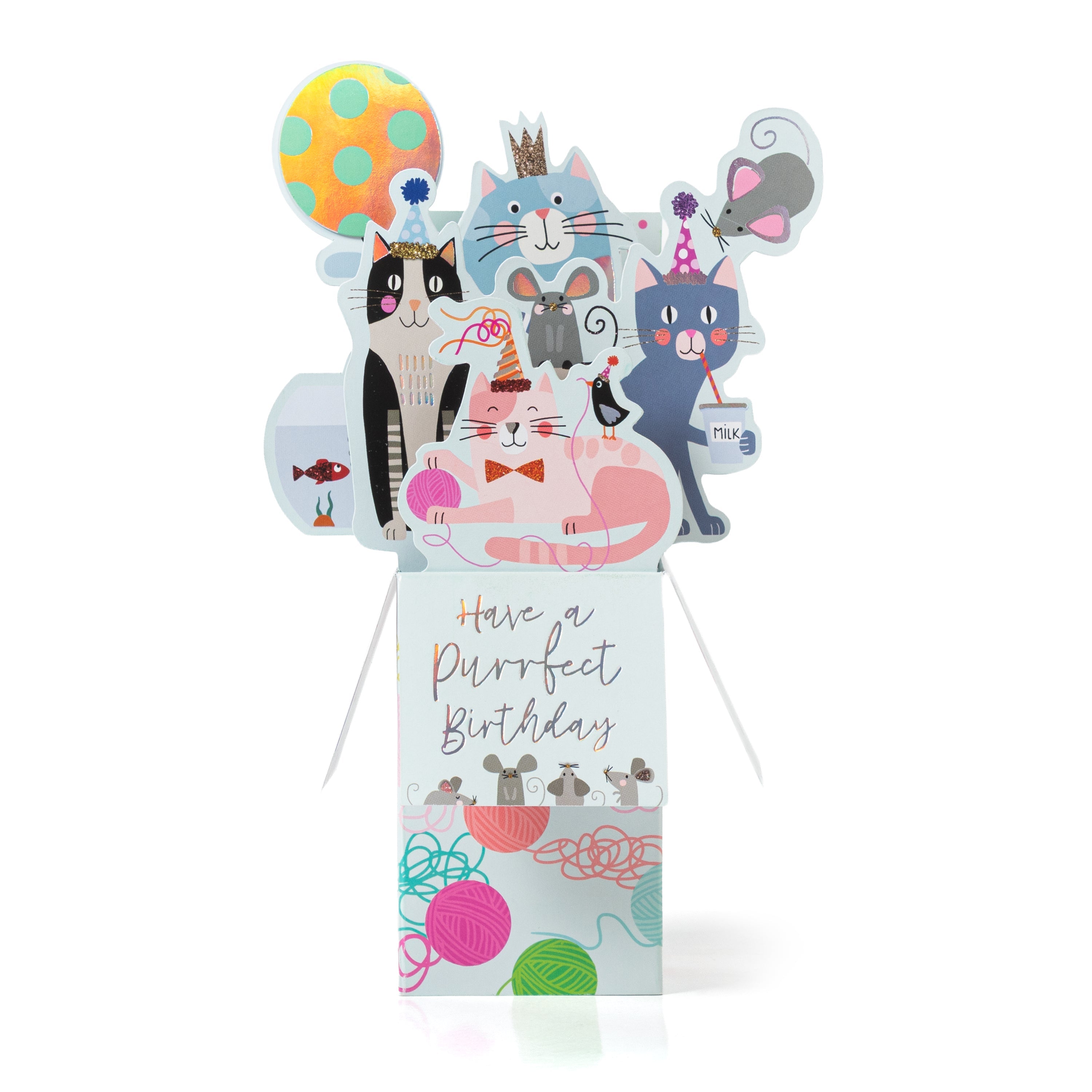 3D Pop Up Birthday Card and Envelope - Purrfect Birthday 1pc