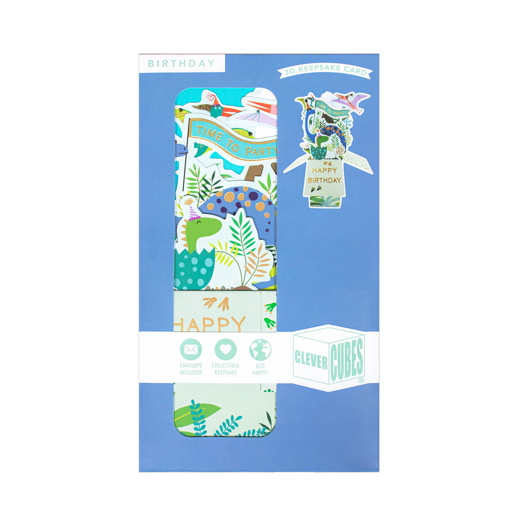 3D Pop Up Birthday Card and Envelope -Time to Party 1pc