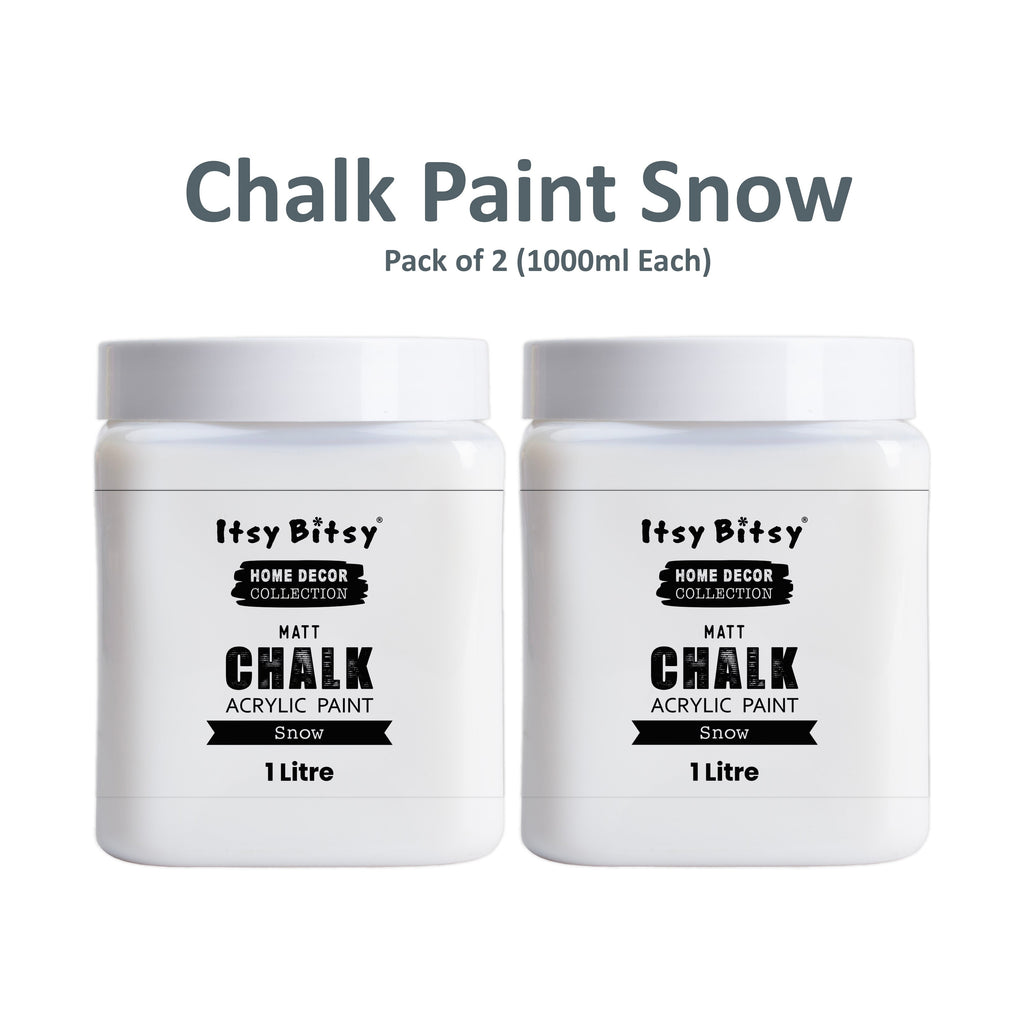 Home Decor Chalk Paint Snow 1Litre X 2 Bottle