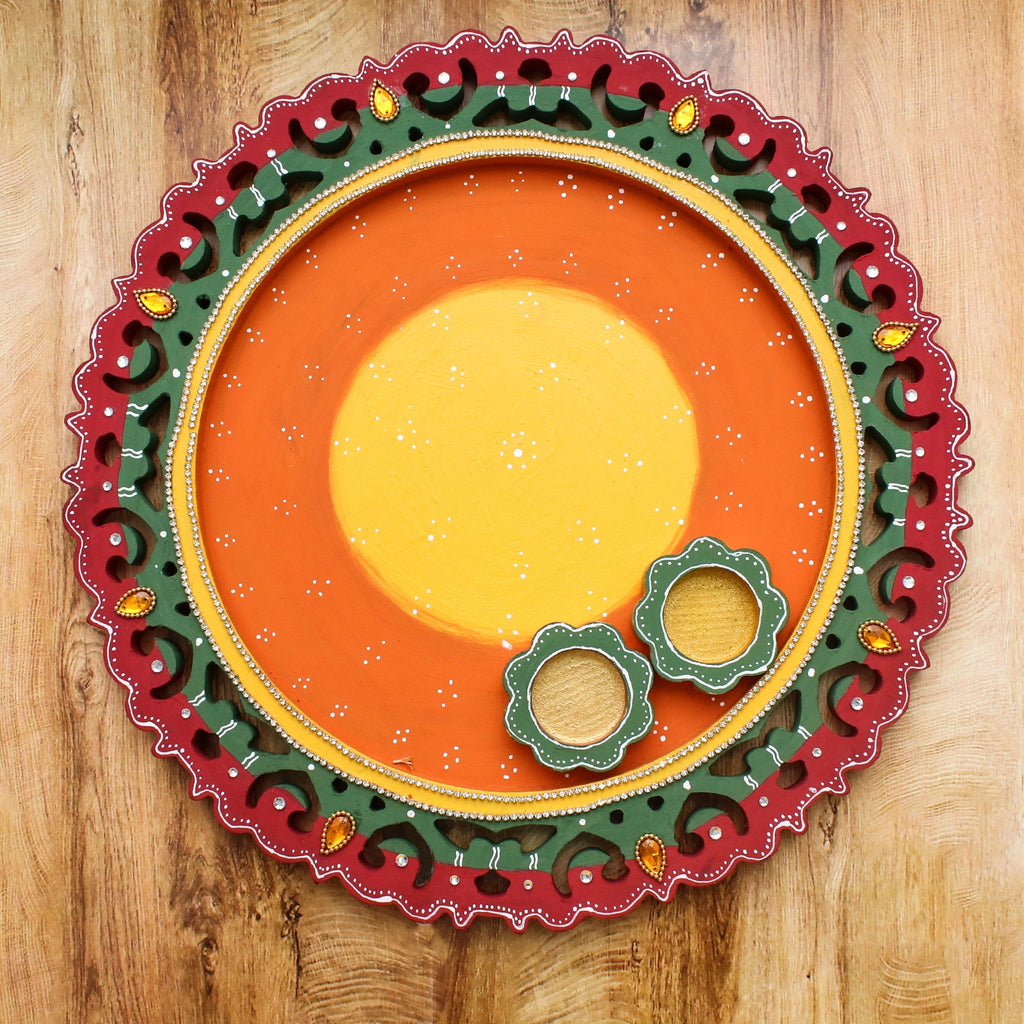 MDF Pooja Thali, 5.5Mm Thickness 12 inch Dia, 1Pc