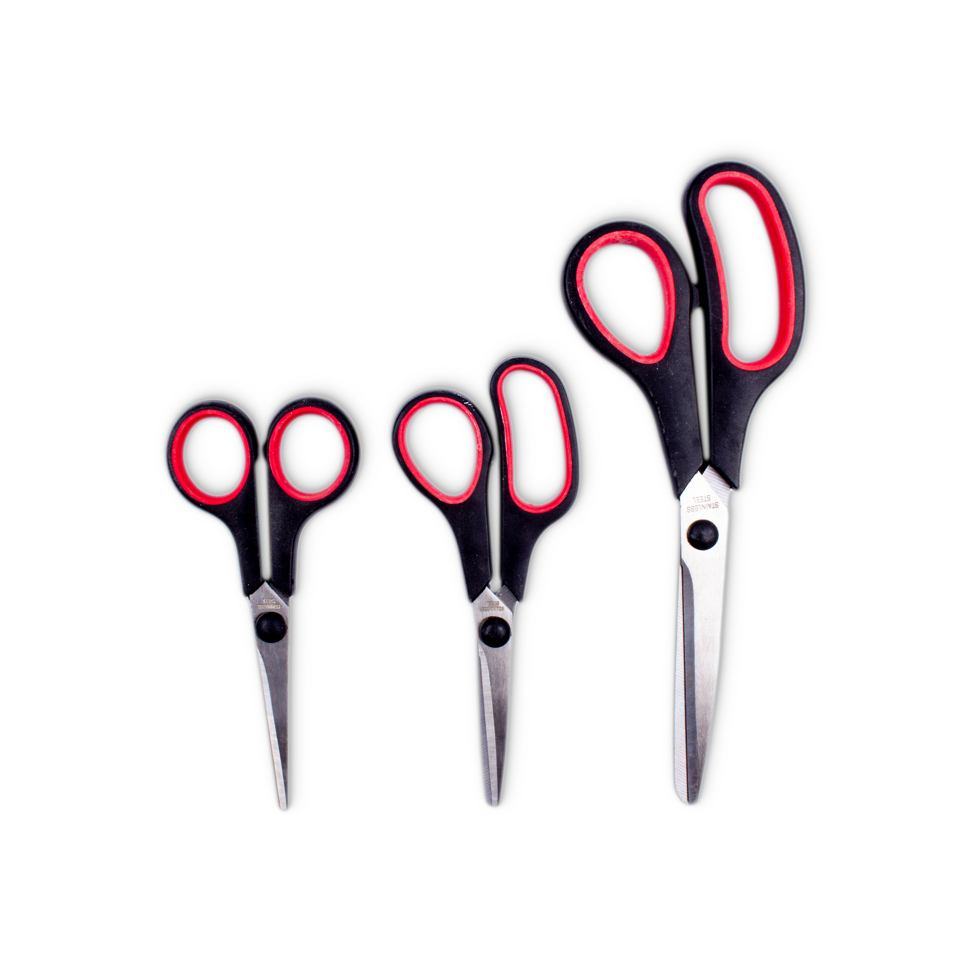 Soft Grip Scissor Set 3Pcs Assorted colours