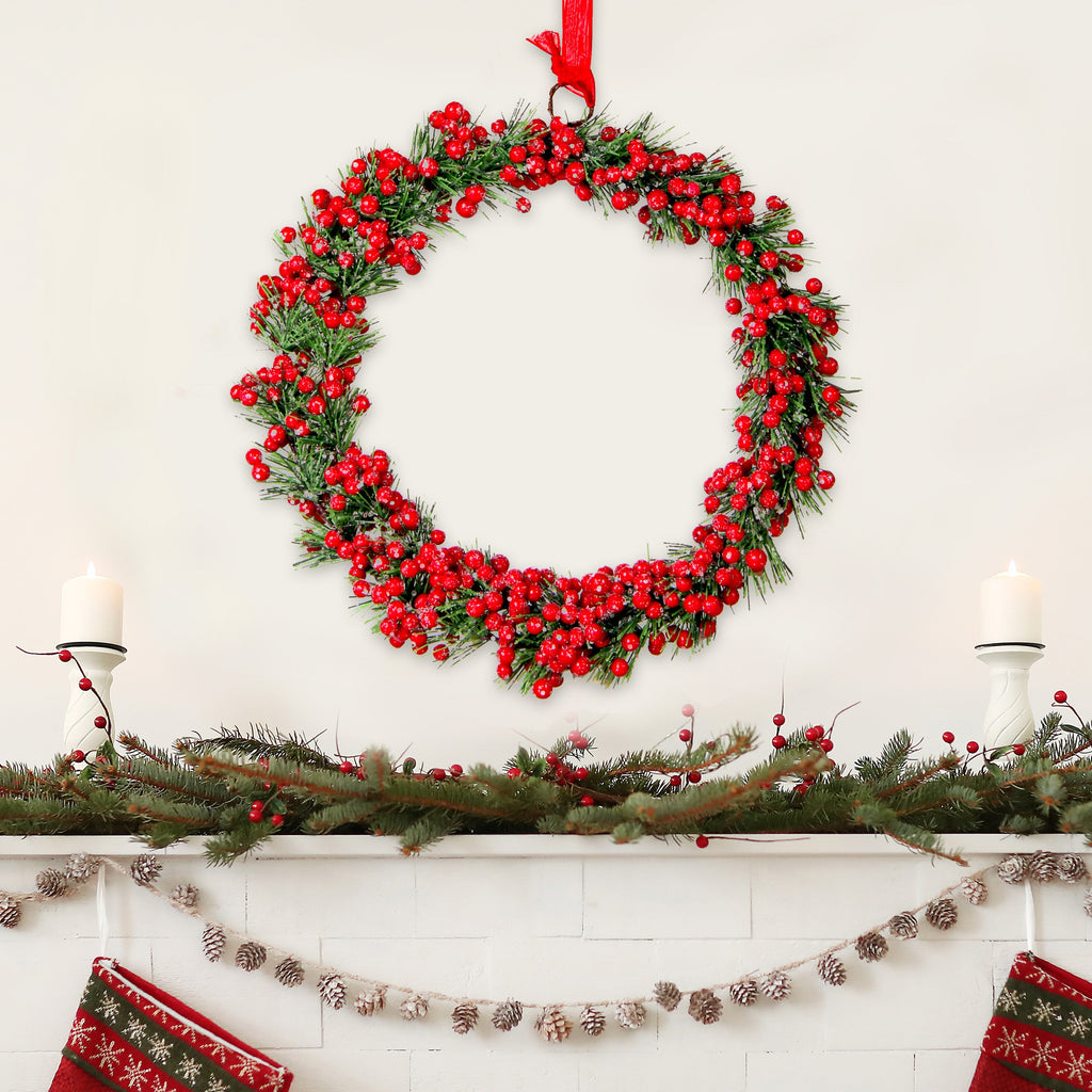 Hanging Mini Berry Wreath 20Cm