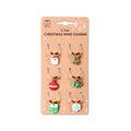 Christmas Wine Charms Assorted 6Pc