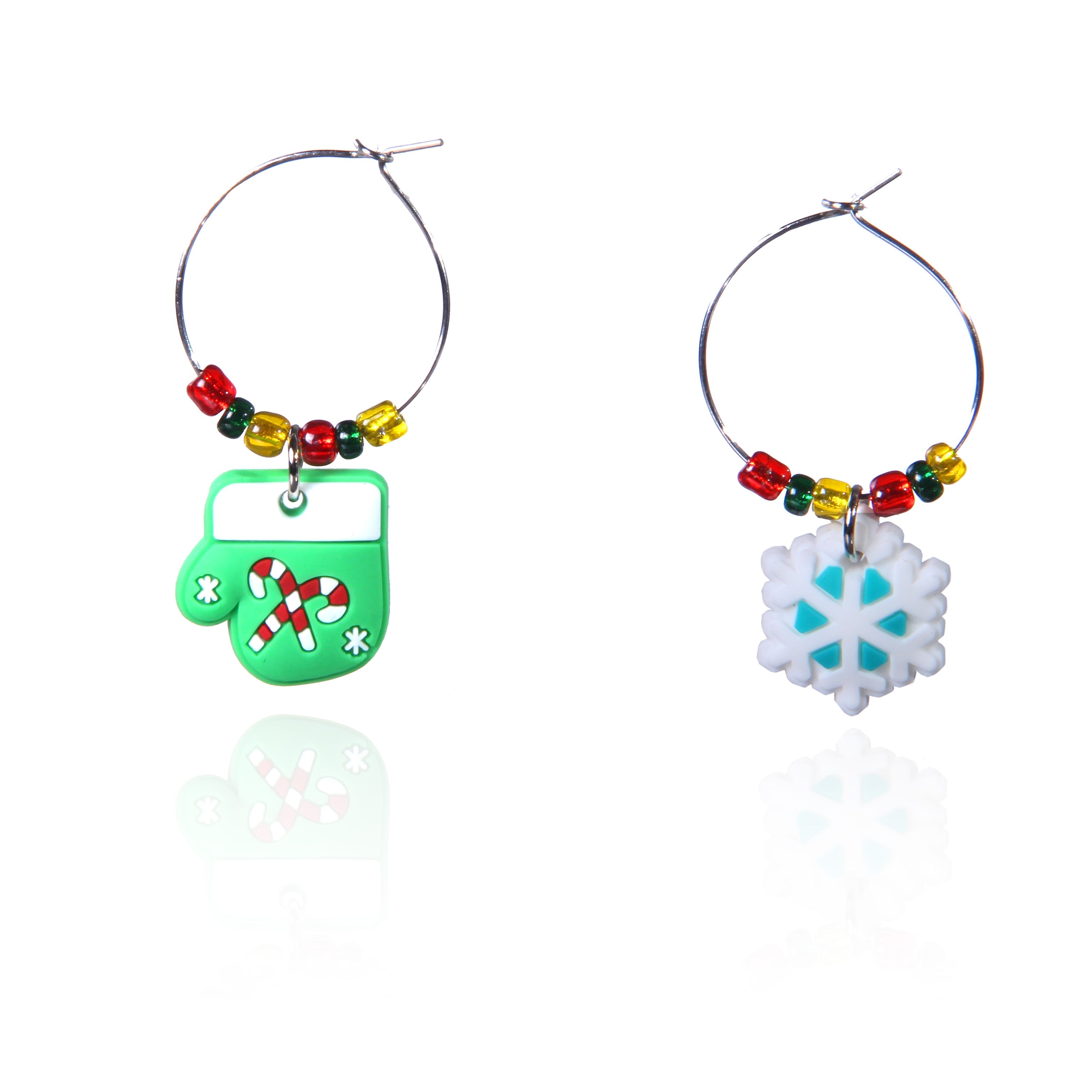 Christmas Wine Charms Assorted 6Pc