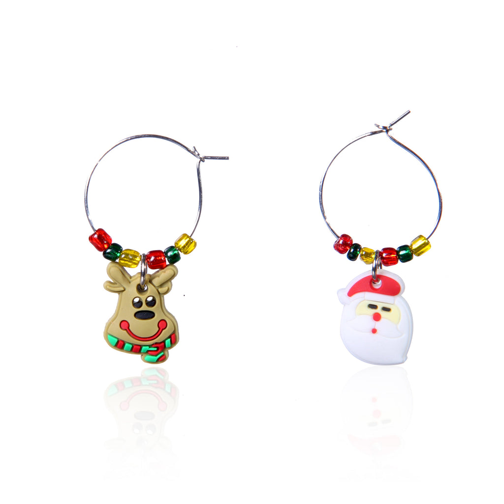 Christmas Wine Charms Assorted 6Pc