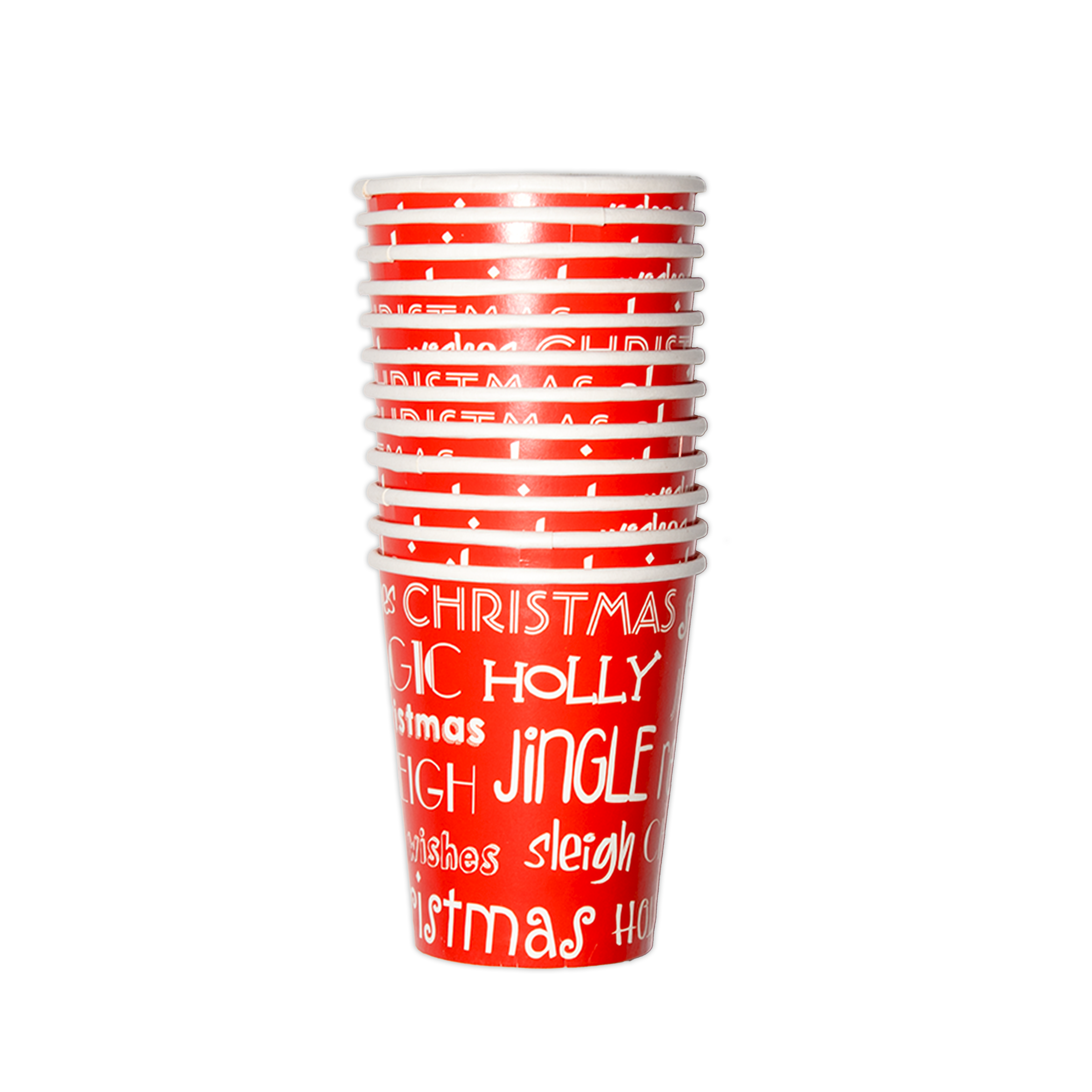 Christmas Paper Cups Warm Greetings 12pcs