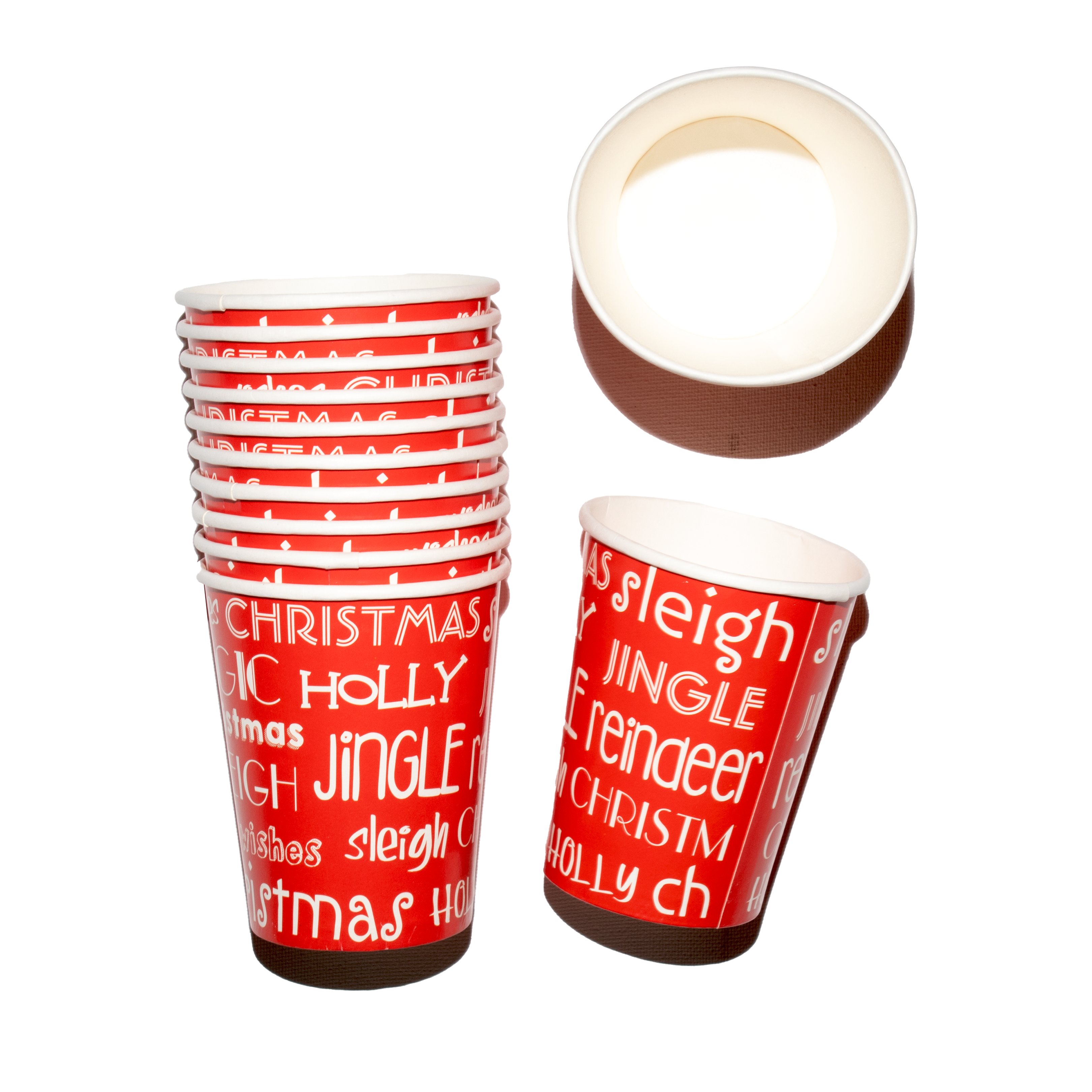 Christmas Paper Cups Warm Greetings 12pcs
