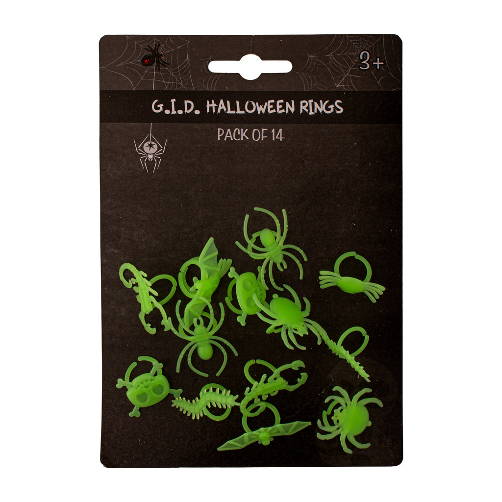 Glow in the Dark - Halloween Finger Rings 14pcs