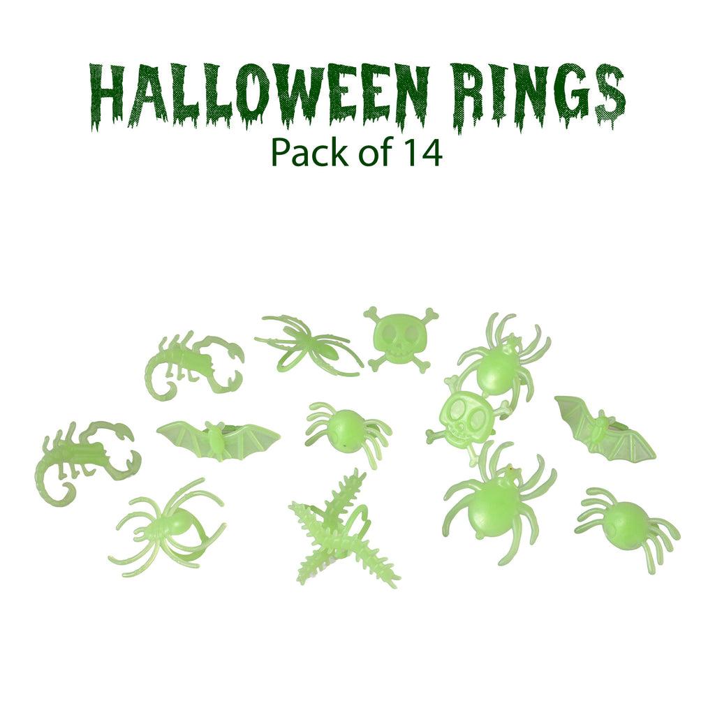 Glow in the Dark - Halloween Finger Rings 14pcs