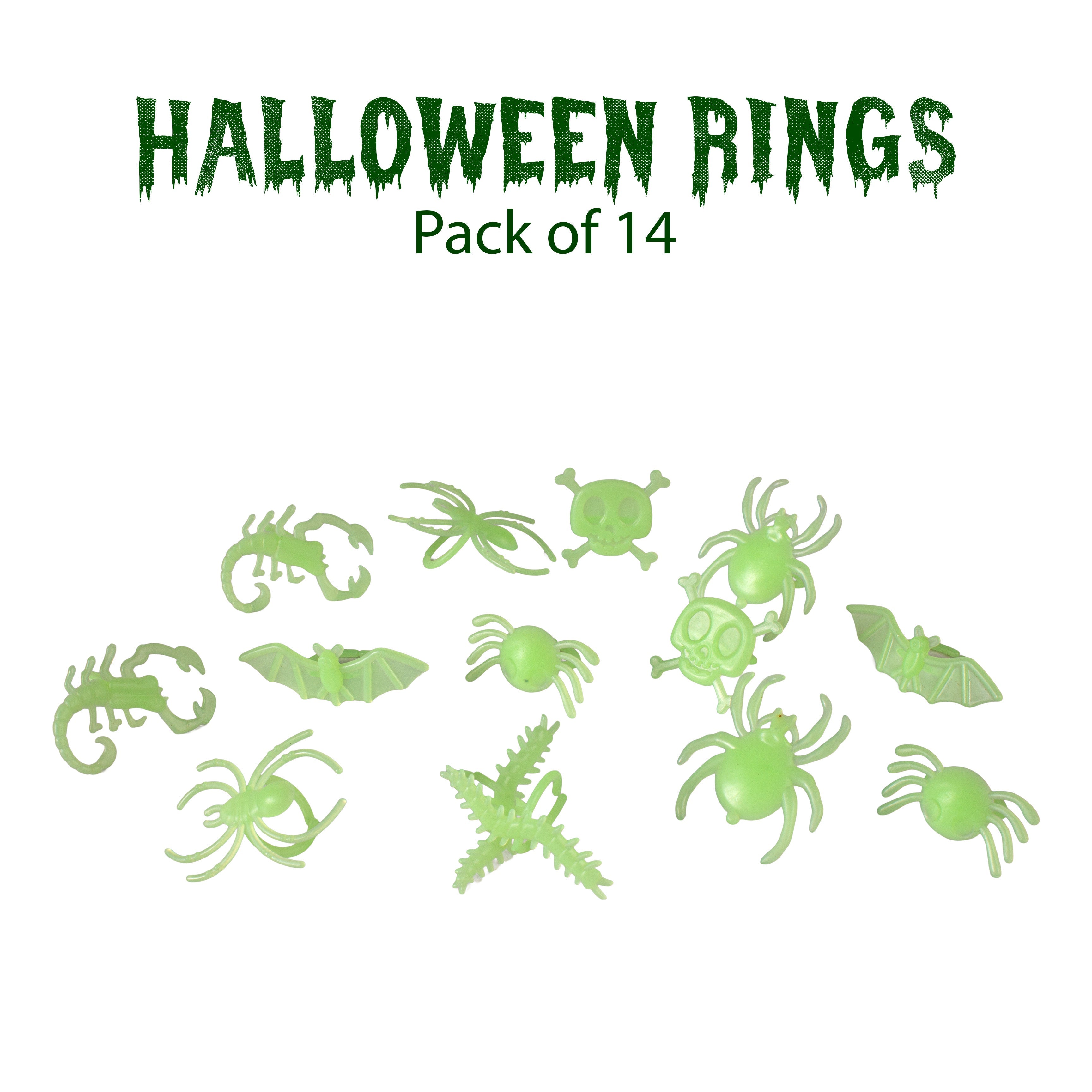Glow in the Dark - Halloween Finger Rings 14pcs