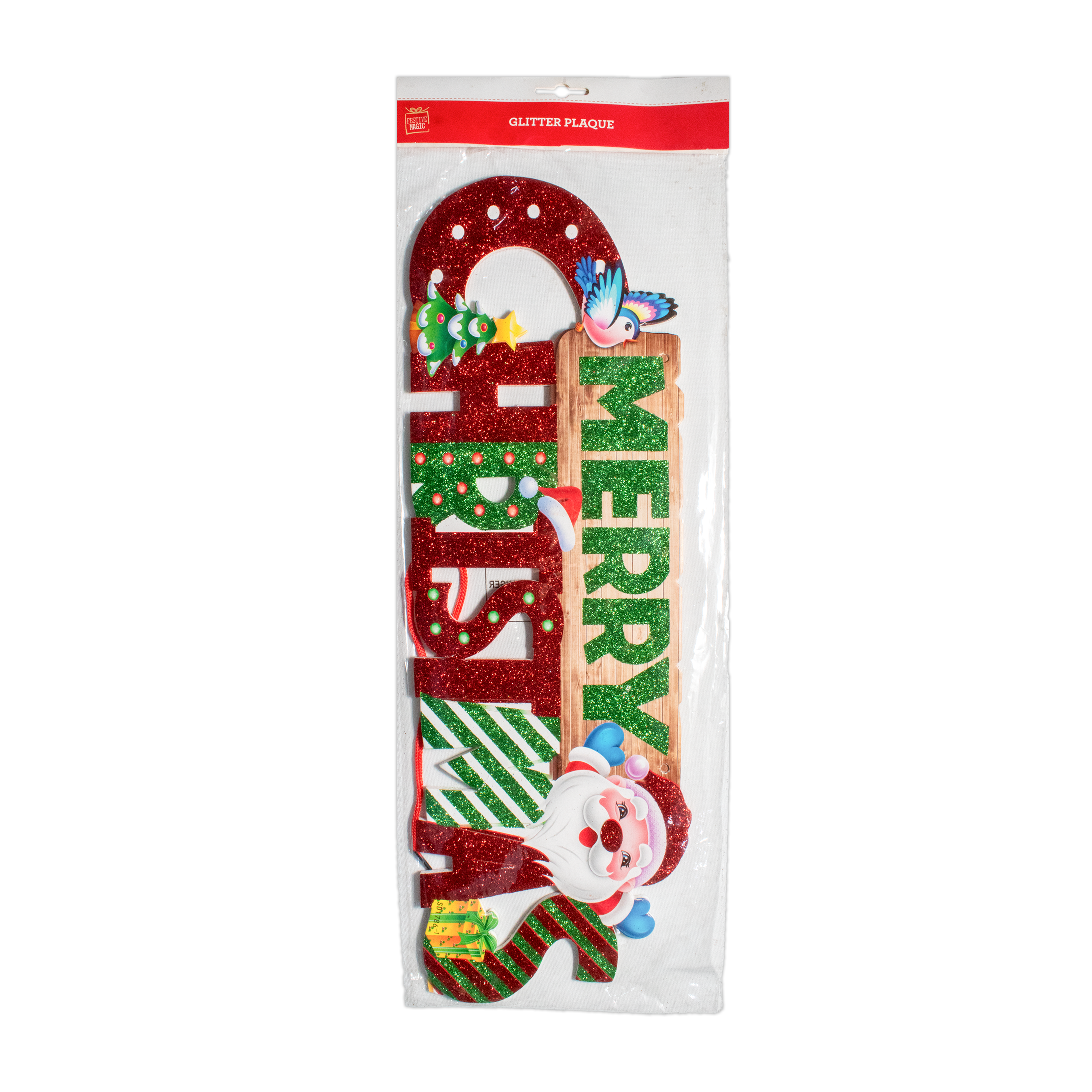 Merry Christmas Plaque Hanging Decoration - Assorted Design