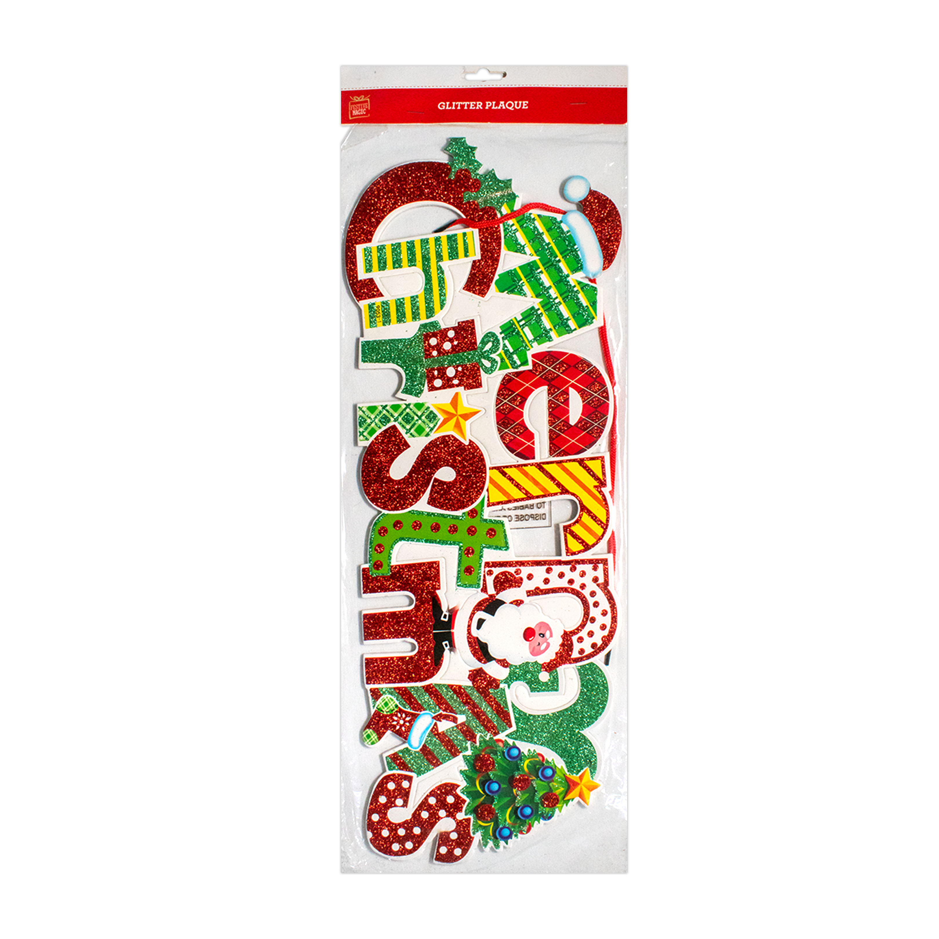 Merry Christmas Plaque Hanging Decoration - Assorted Design