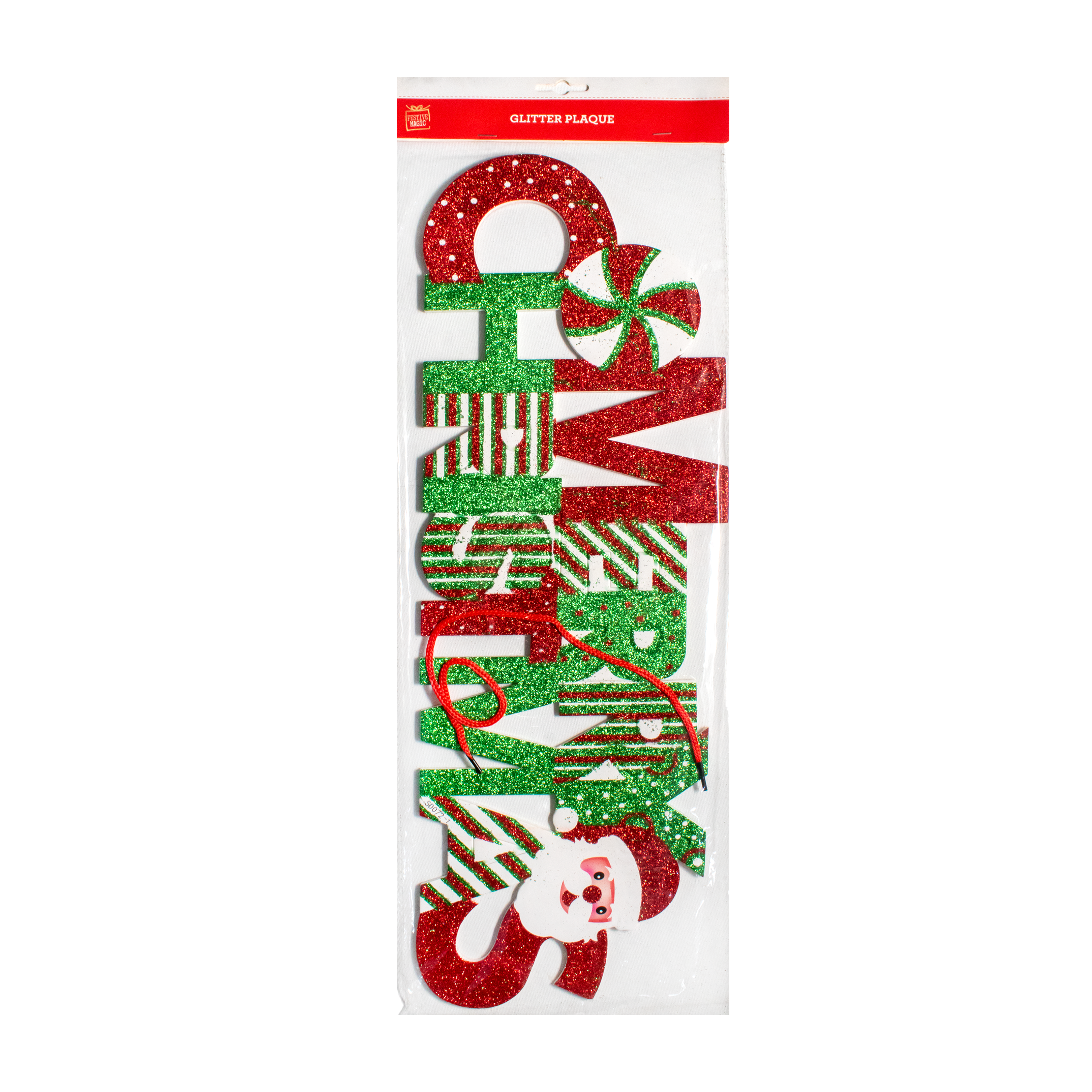 Merry Christmas Plaque Hanging Decoration - Assorted Design