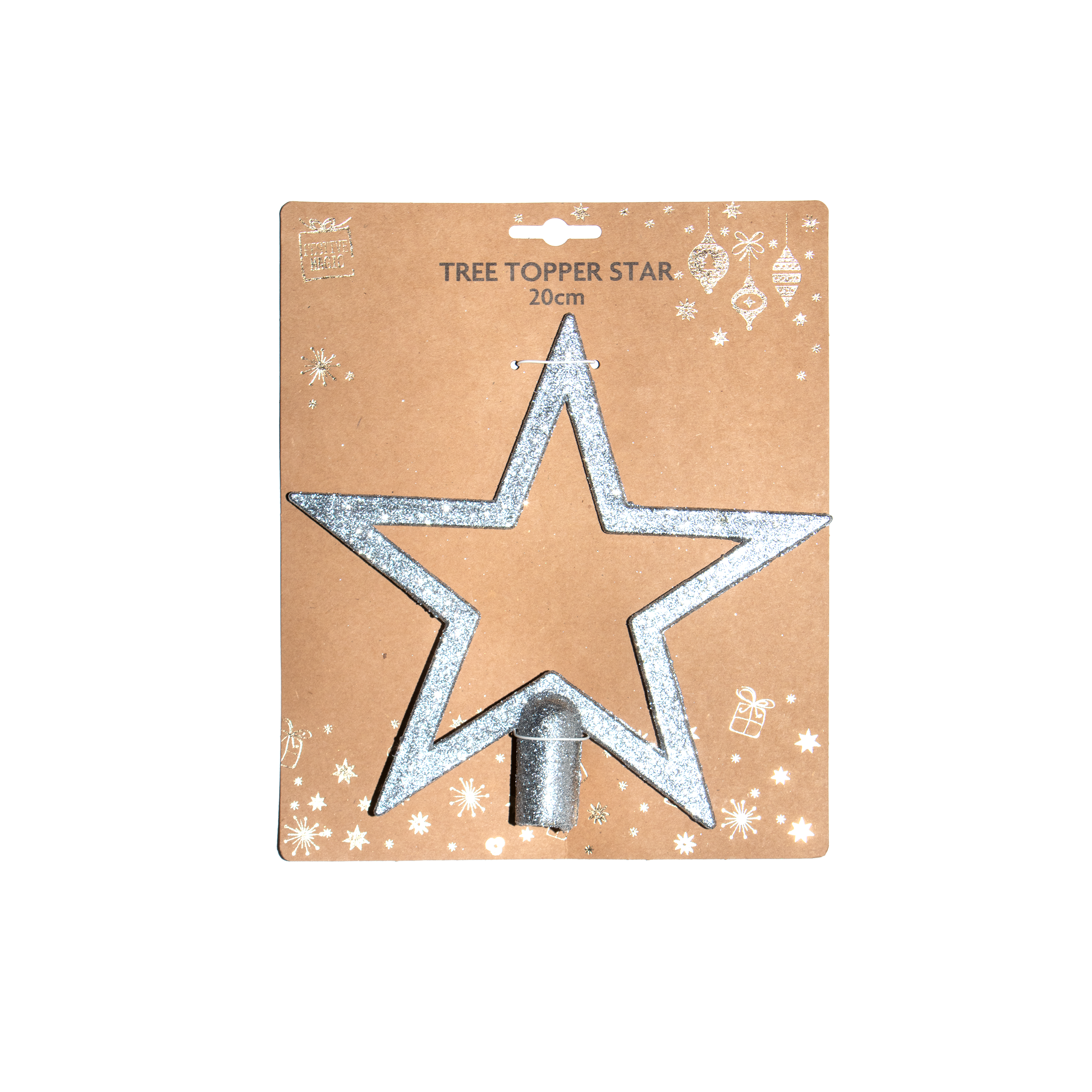 Tree Topper - Star, 20cm, Assorted  Color / Assorted Design 1pc