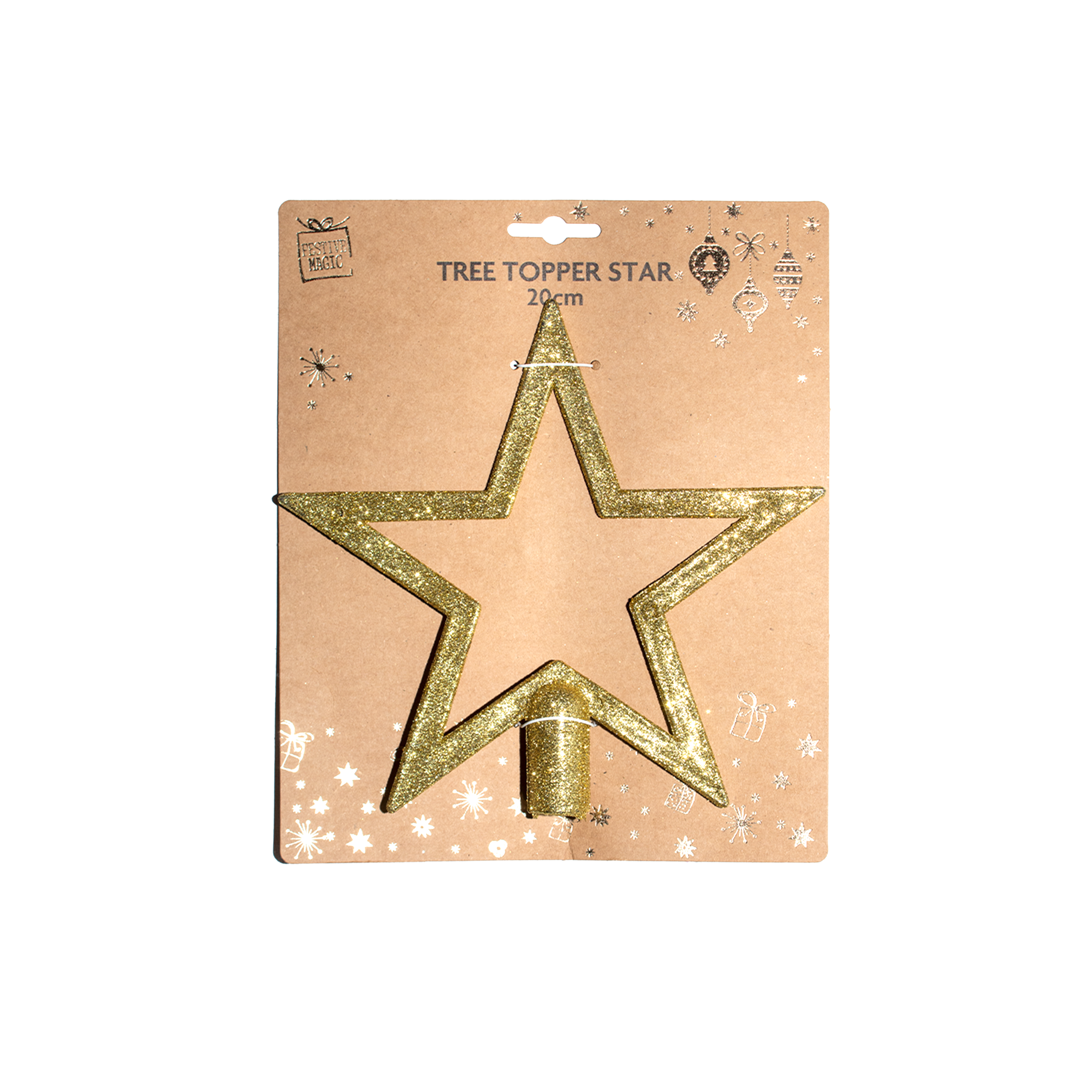 Tree Topper - Star, 20cm, Assorted  Color / Assorted Design 1pc