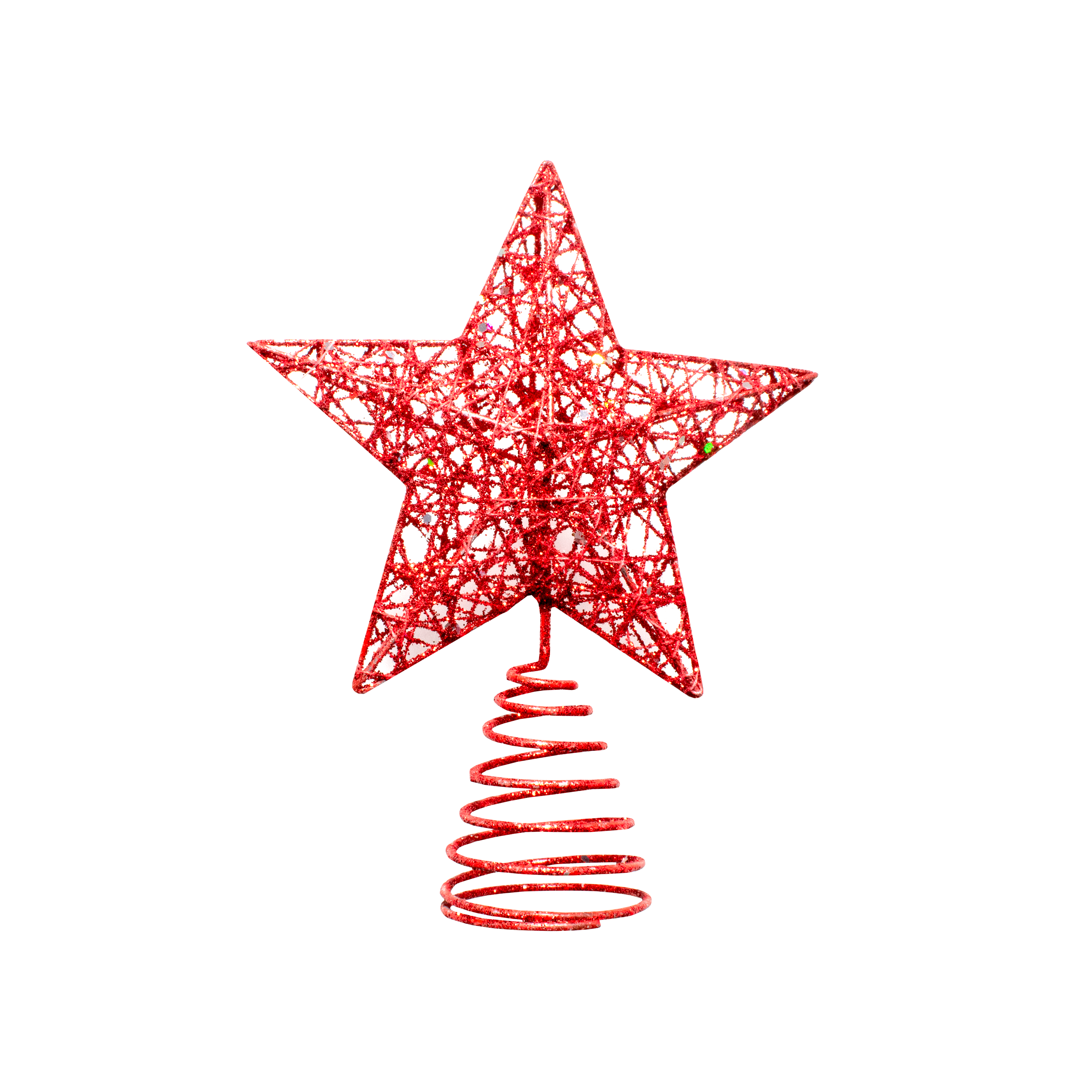 Glitter Tree Topper - Star, Assorted colours , 20cm, 1pc
