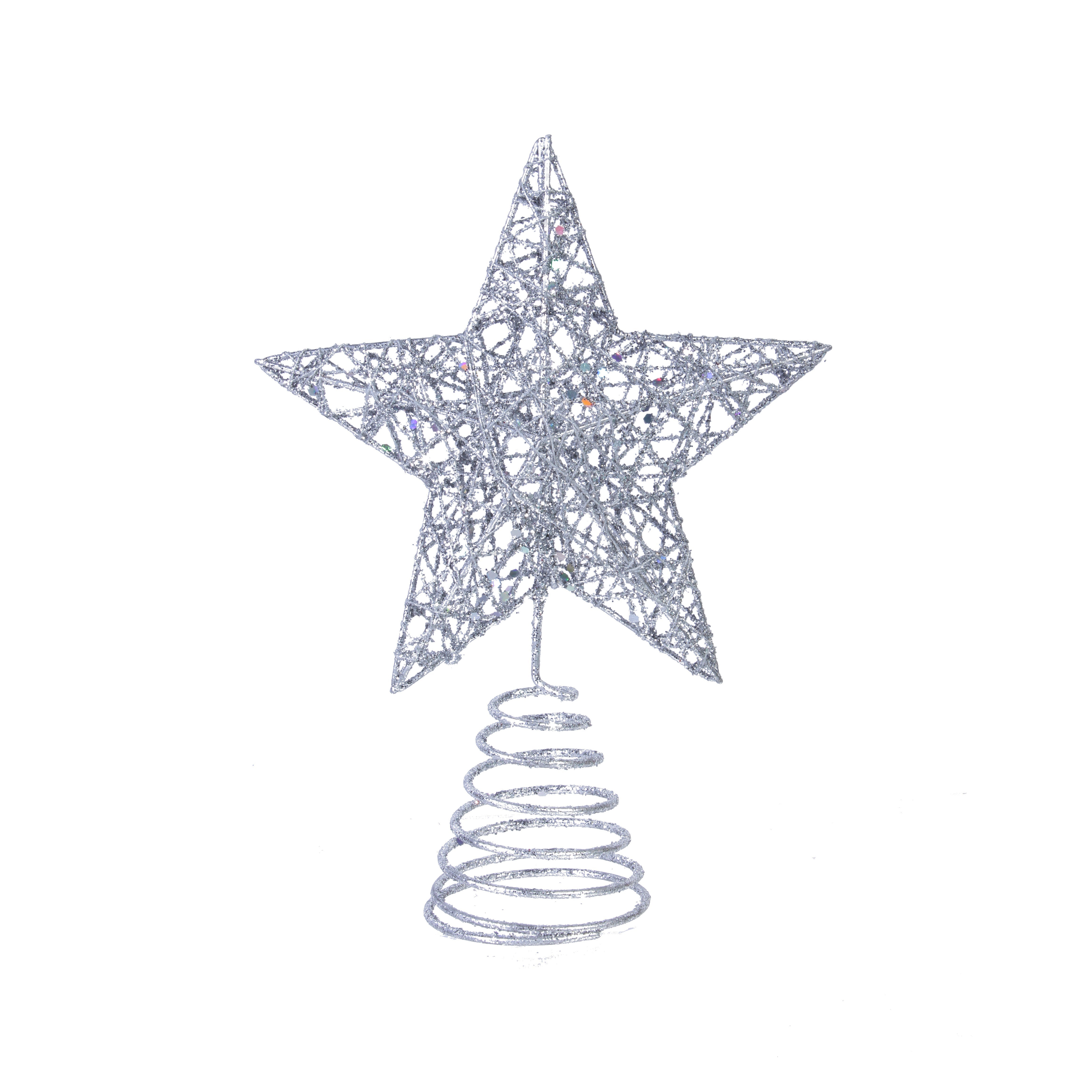 Glitter Tree Topper - Star, Assorted colours , 20cm, 1pc