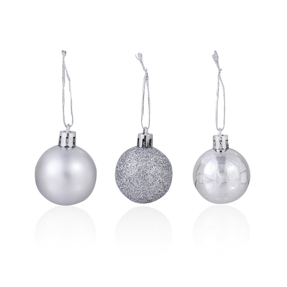 Christmas Baubles Tube Silver 18Pc Blister