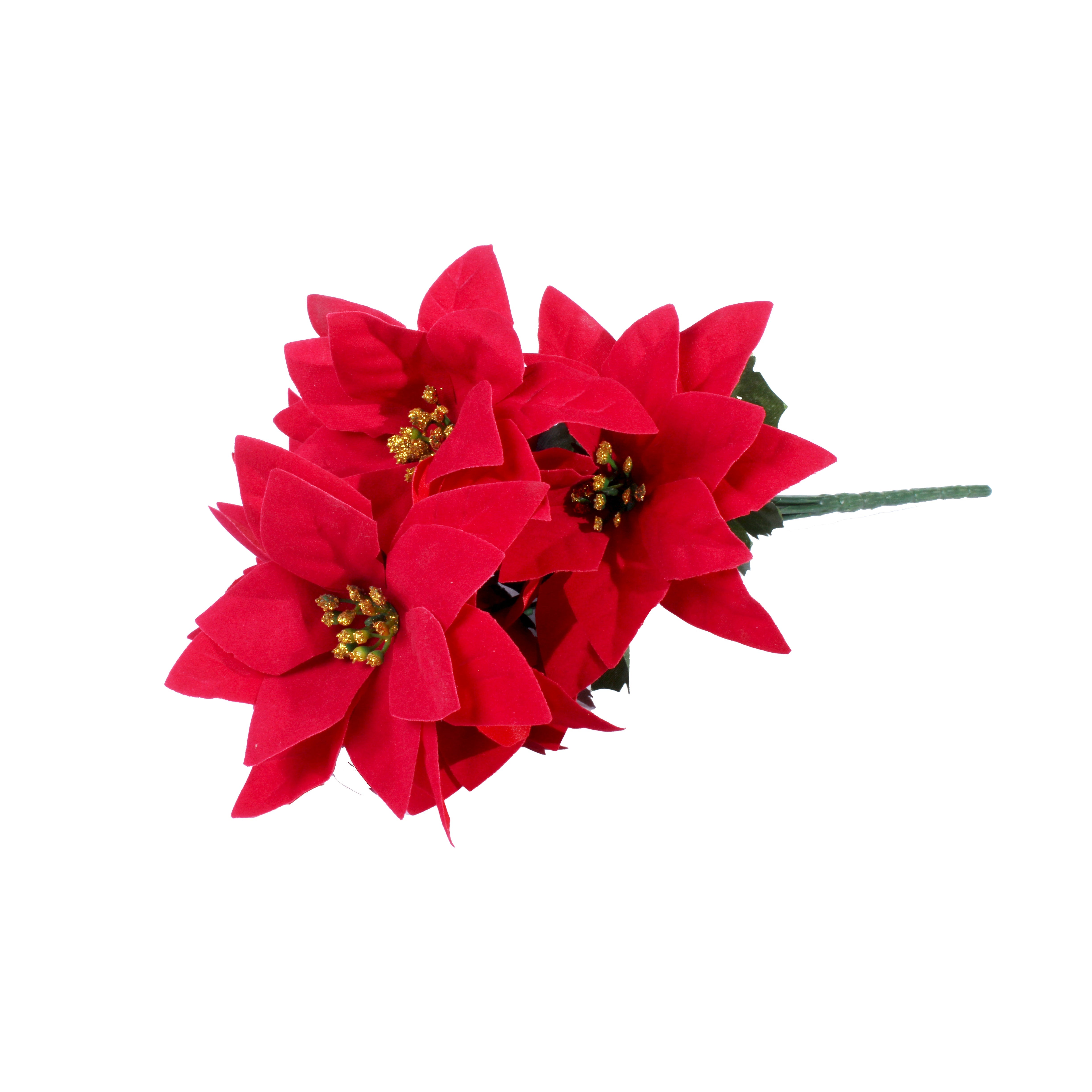 Christmas Artificial Flower Poinsettia 30Cm 1Pc