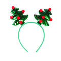Headband Green Holly Sequins Assorted 1Pc